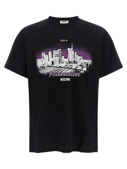 Moschino Schwarzes Baumwoll-T-Shirt