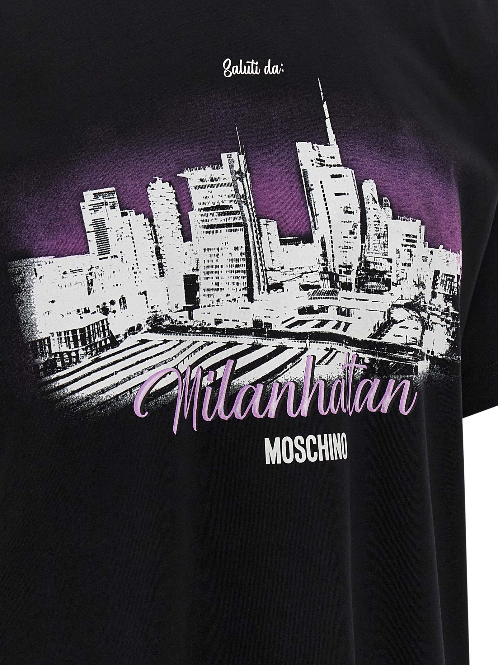 Moschino Schwarzes Baumwoll-T-Shirt