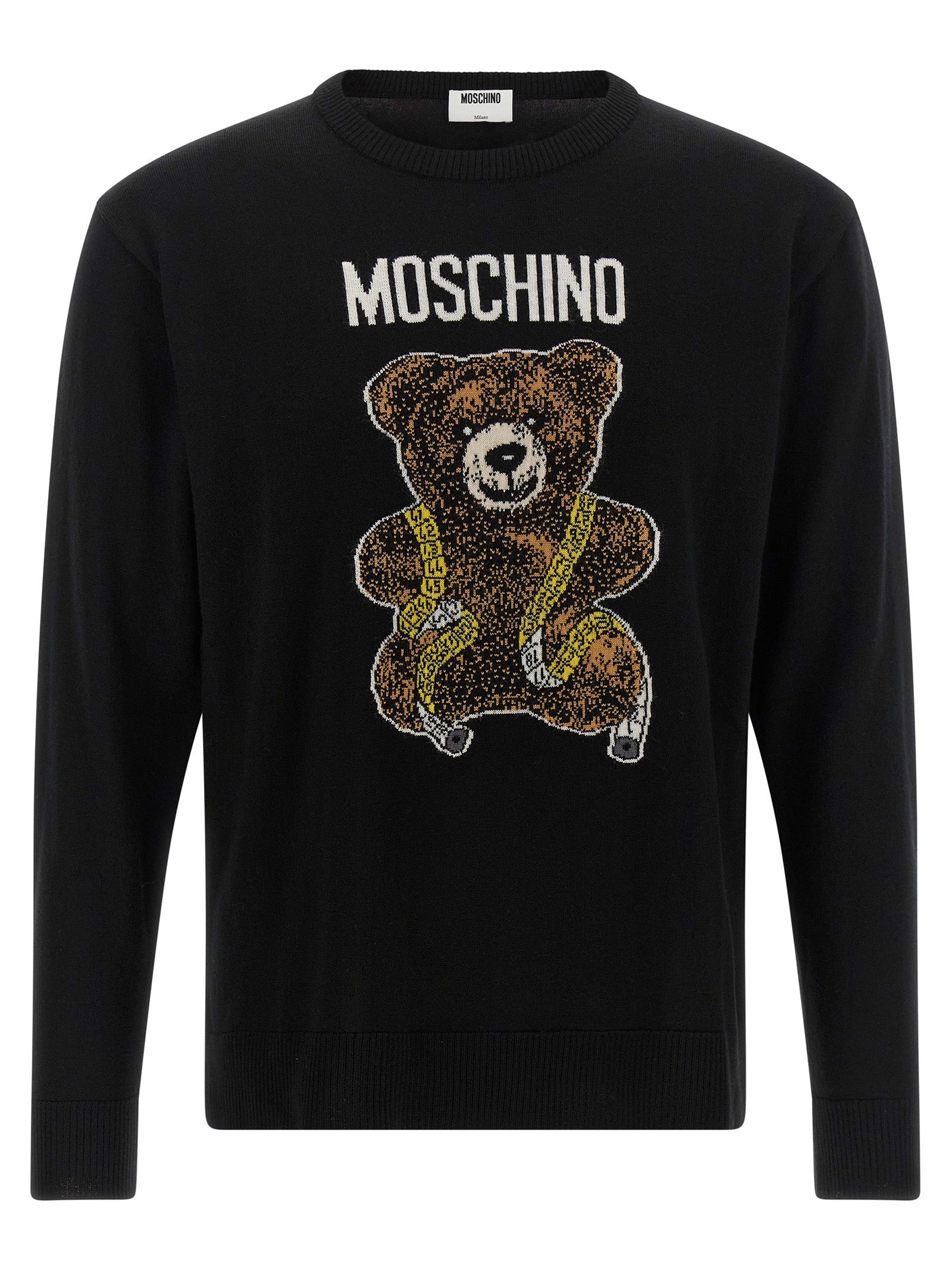 Moschino Schwarzer Cardigan aus Schurwolle