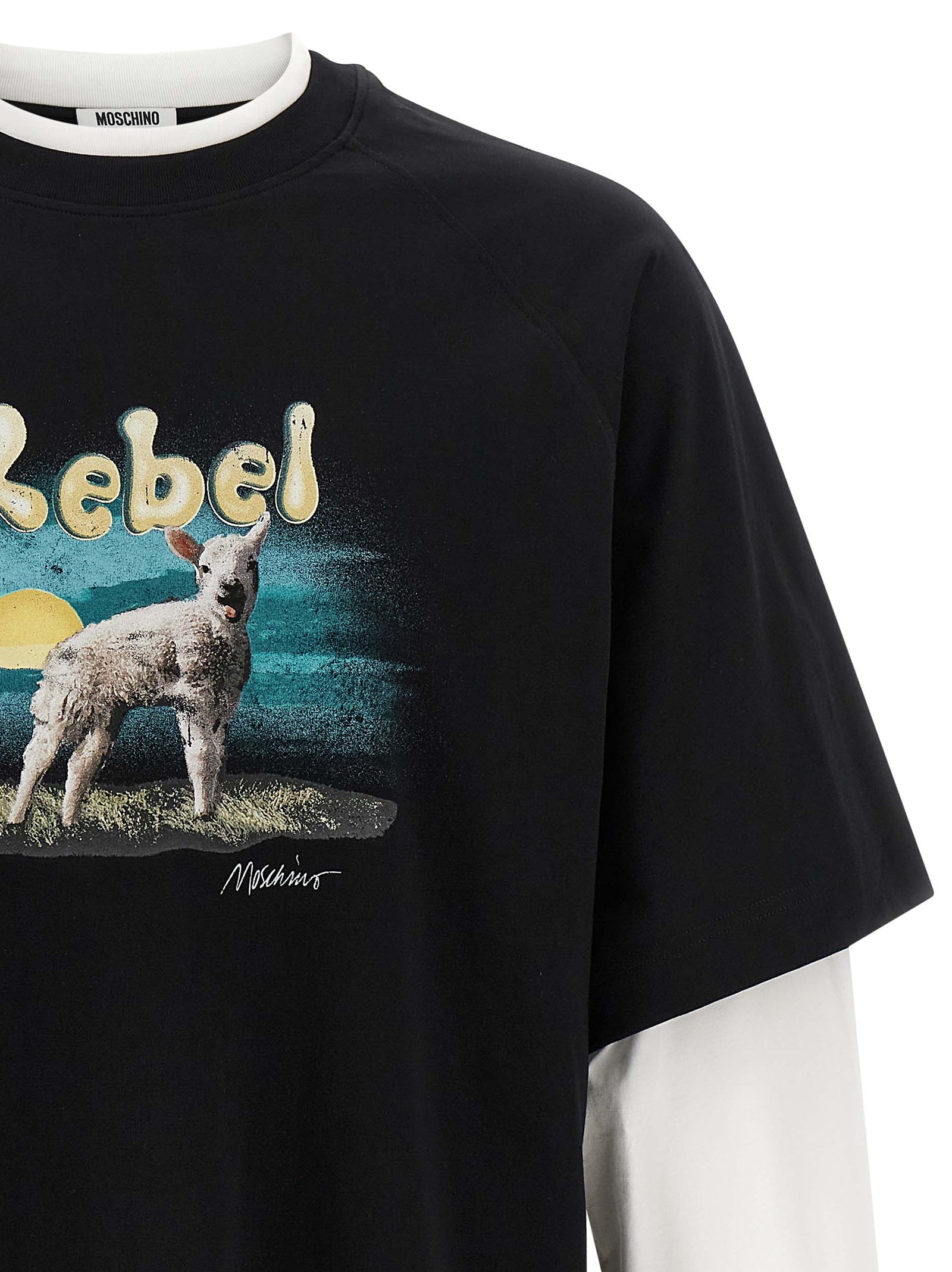 Moschino Mehrfarbiges Baumwoll-T-Shirt