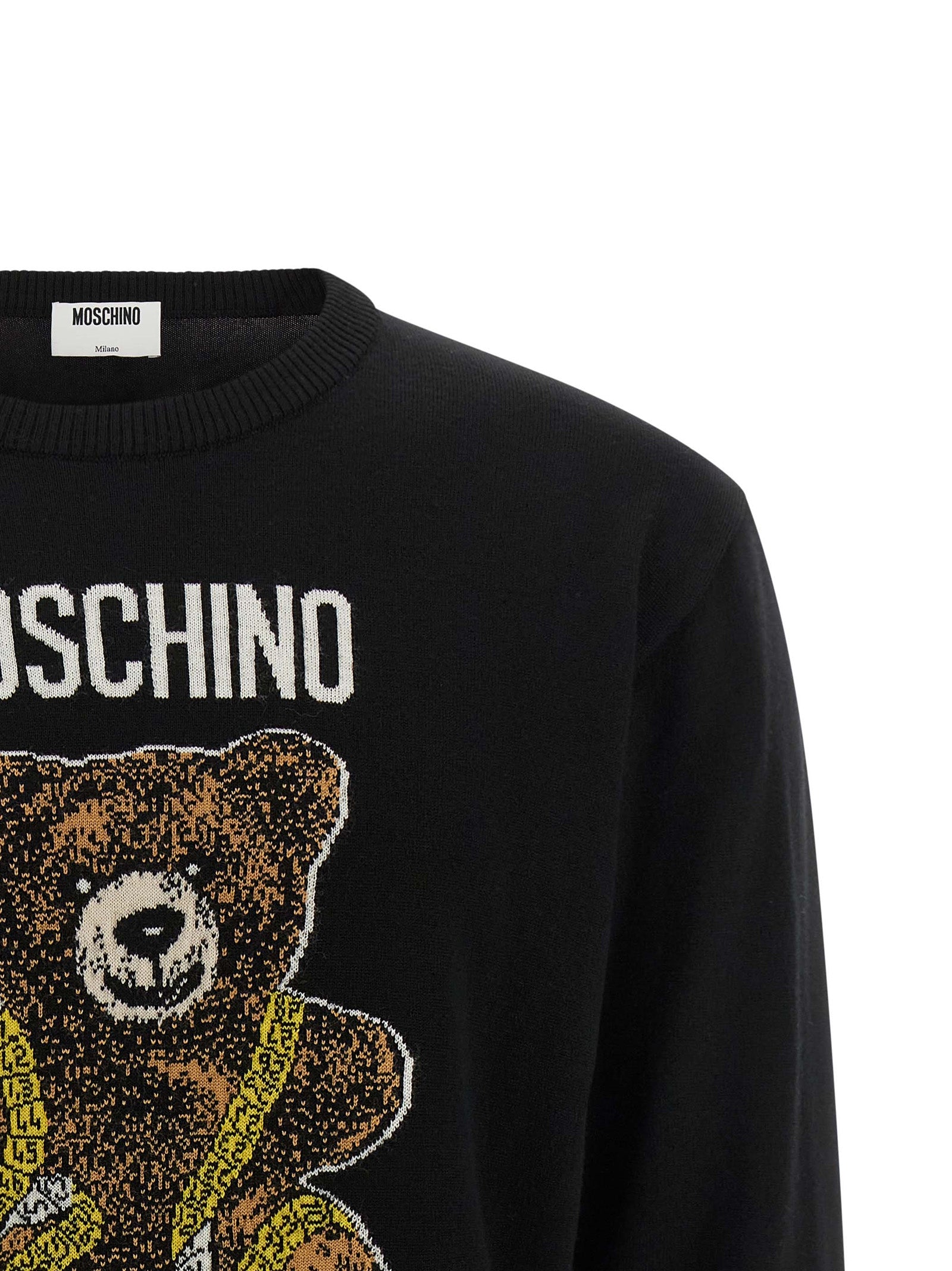 Moschino Schwarzer Cardigan aus Schurwolle