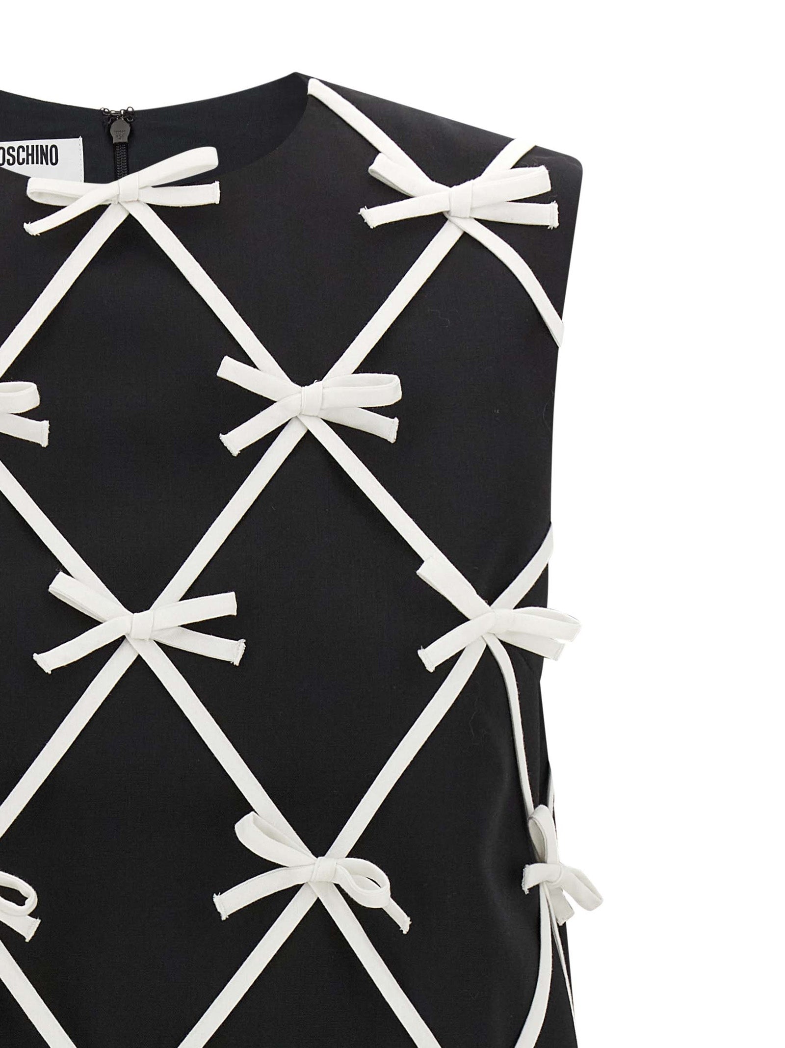 Moschino Kurzes Zweifarbenkleid aus Schurwolle