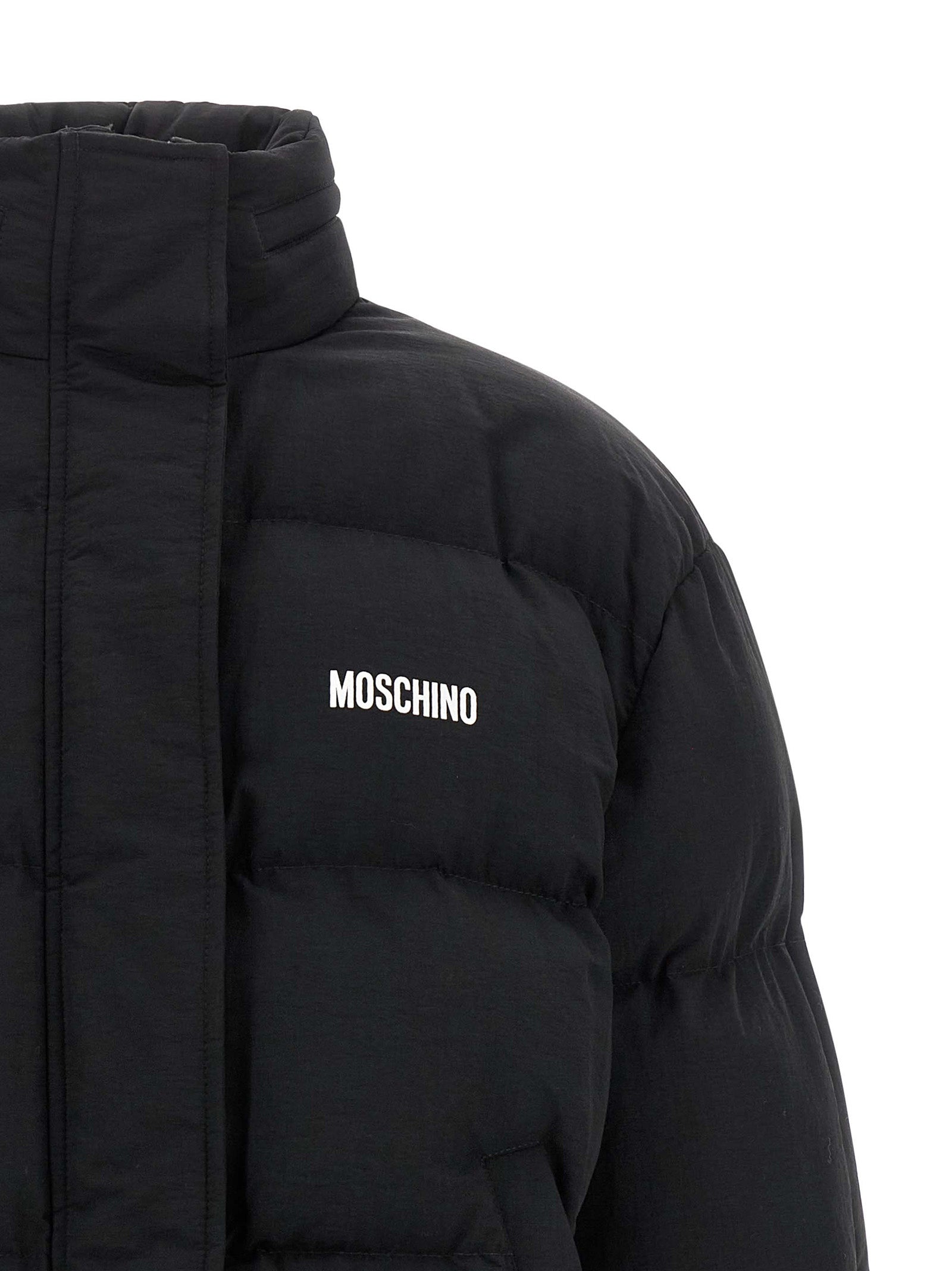 Moschino Schwarzer Bomber aus Polyamid