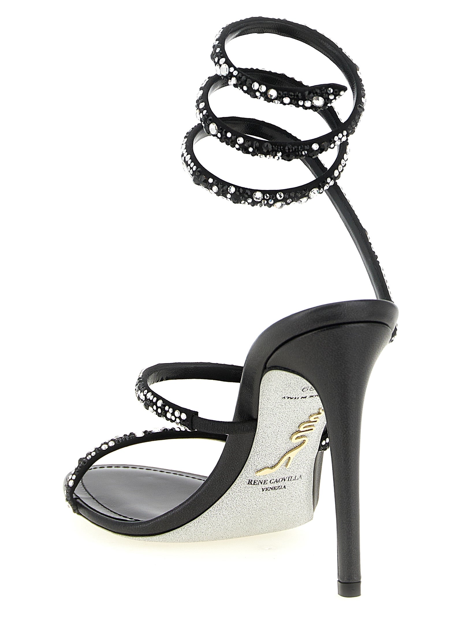 RENE CAOVILLA Zweifarbige Stiletto-Sandalen aus Viskose