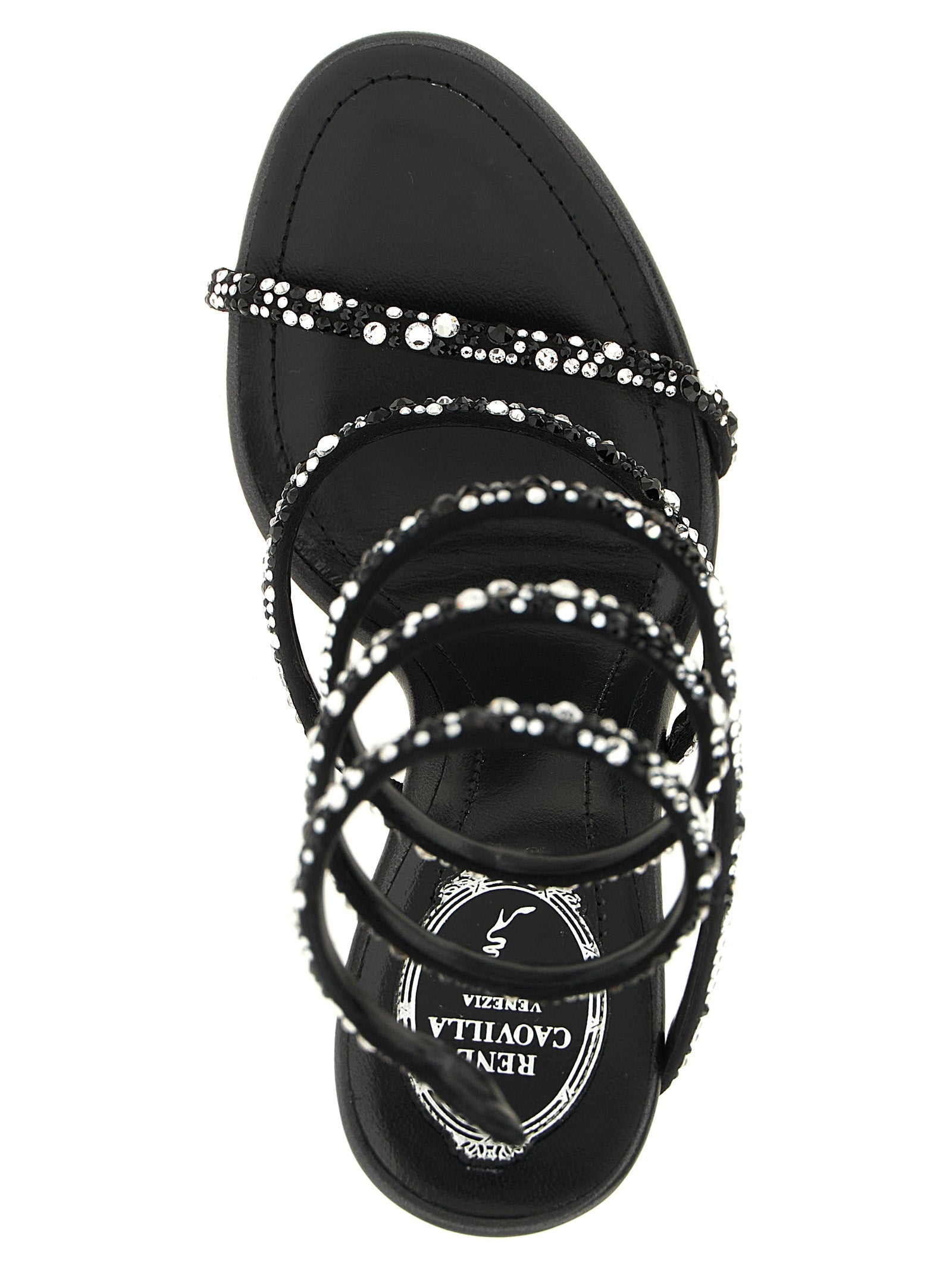 RENE CAOVILLA Zweifarbige Stiletto-Sandalen aus Viskose