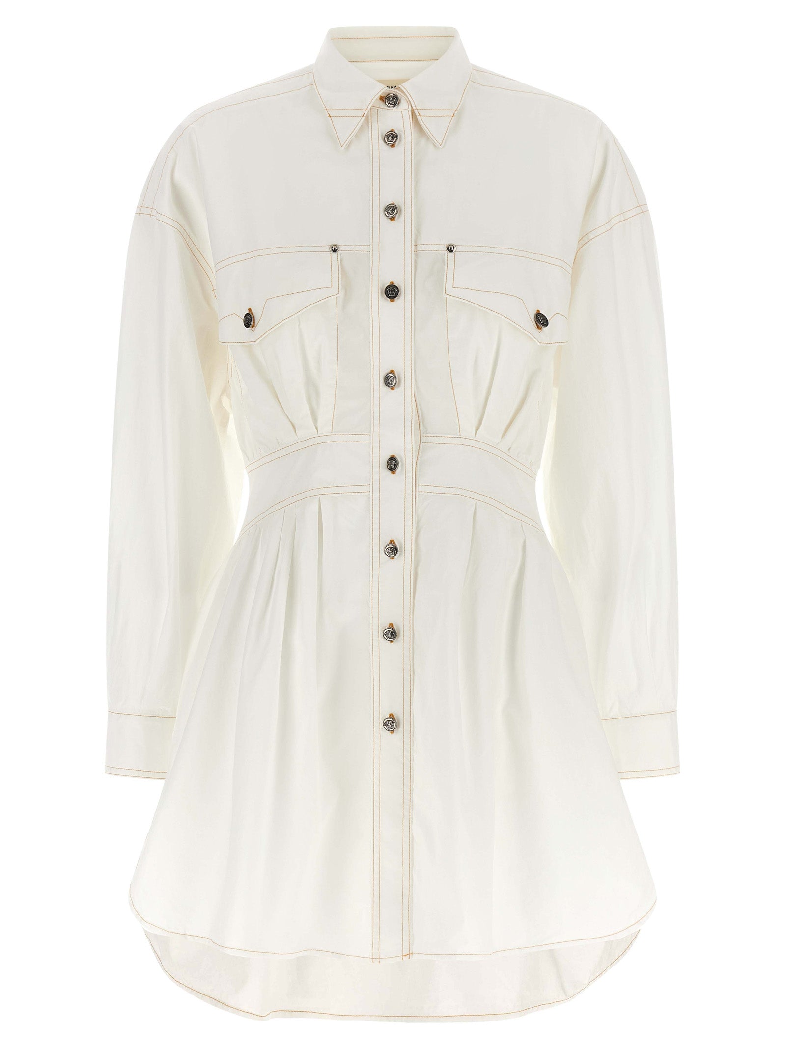 Versace Weißes Baumwoll-Kurzkleid
