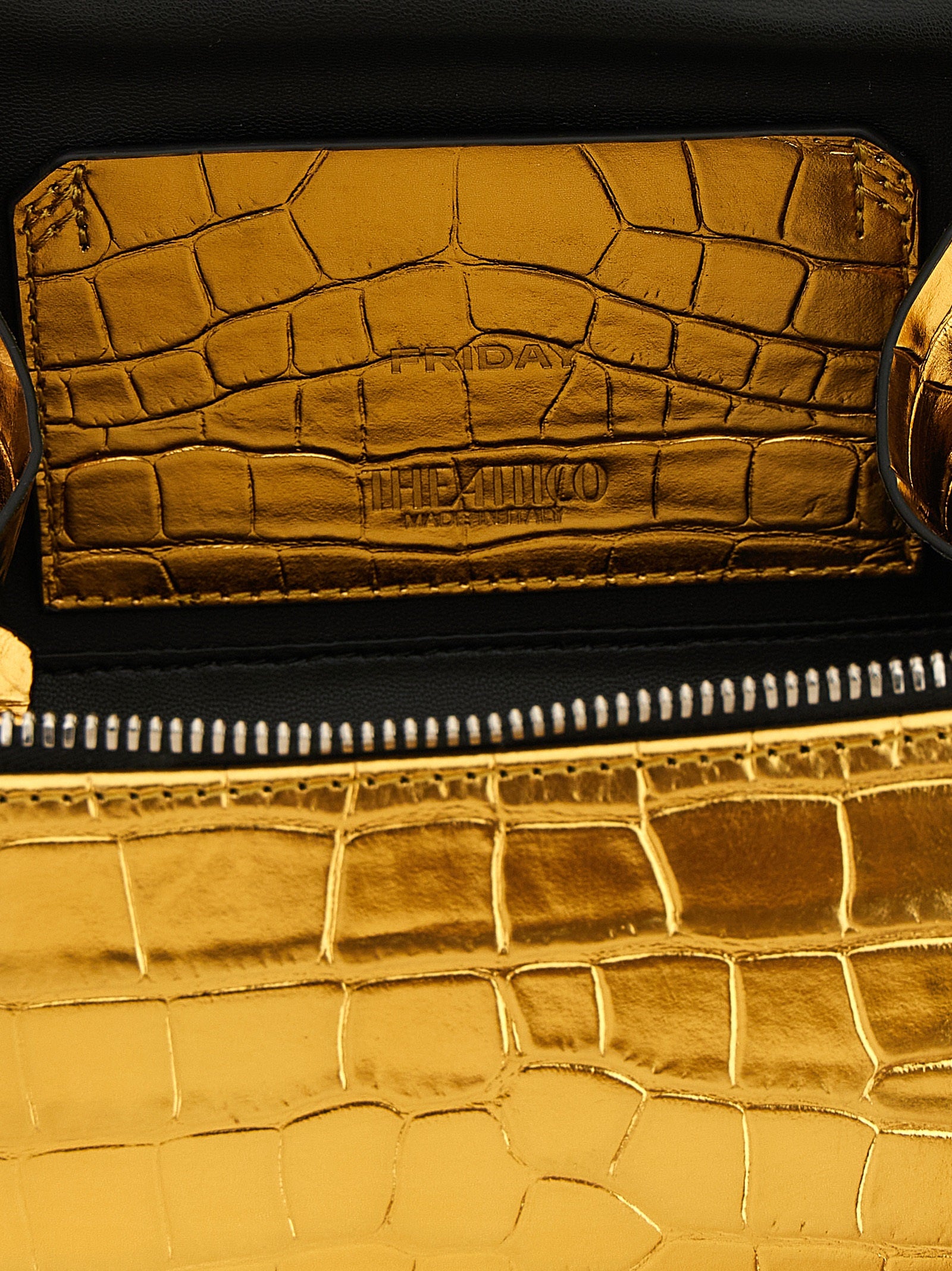 The Attico Handtasche aus goldfarbenem Rindsleder