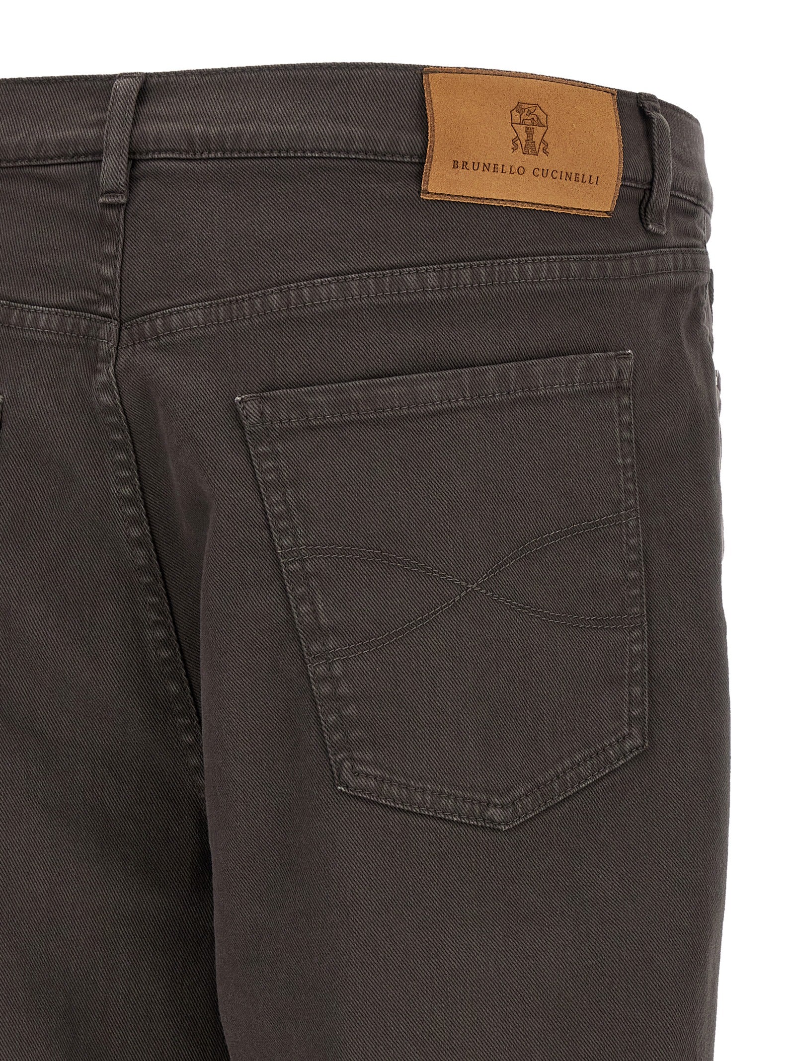Brunello Cucinelli Braune Baumwolljeans mit geradem Bein