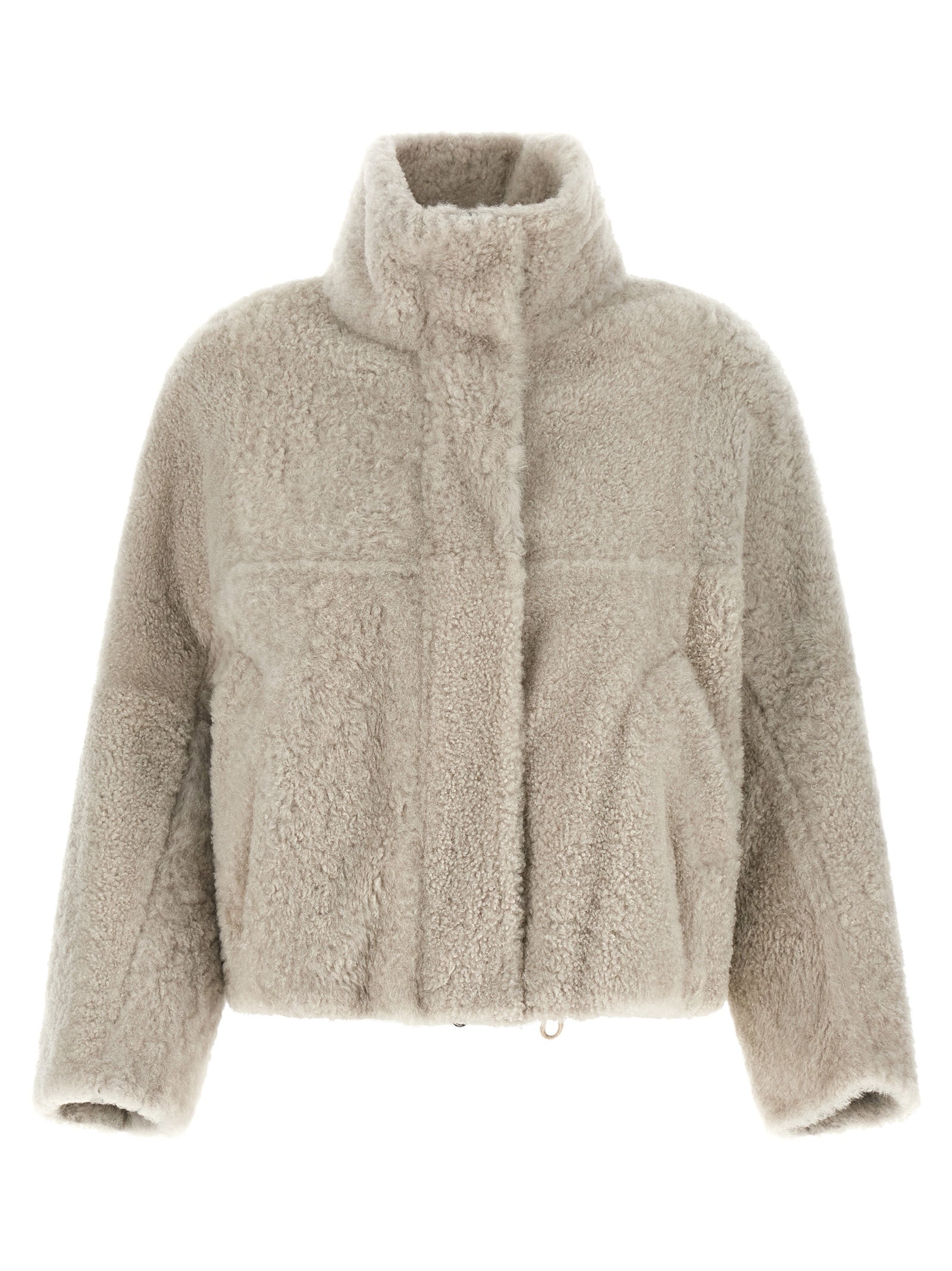 Brunello Cucinelli Beige Lammleder Jacke in voller Länge