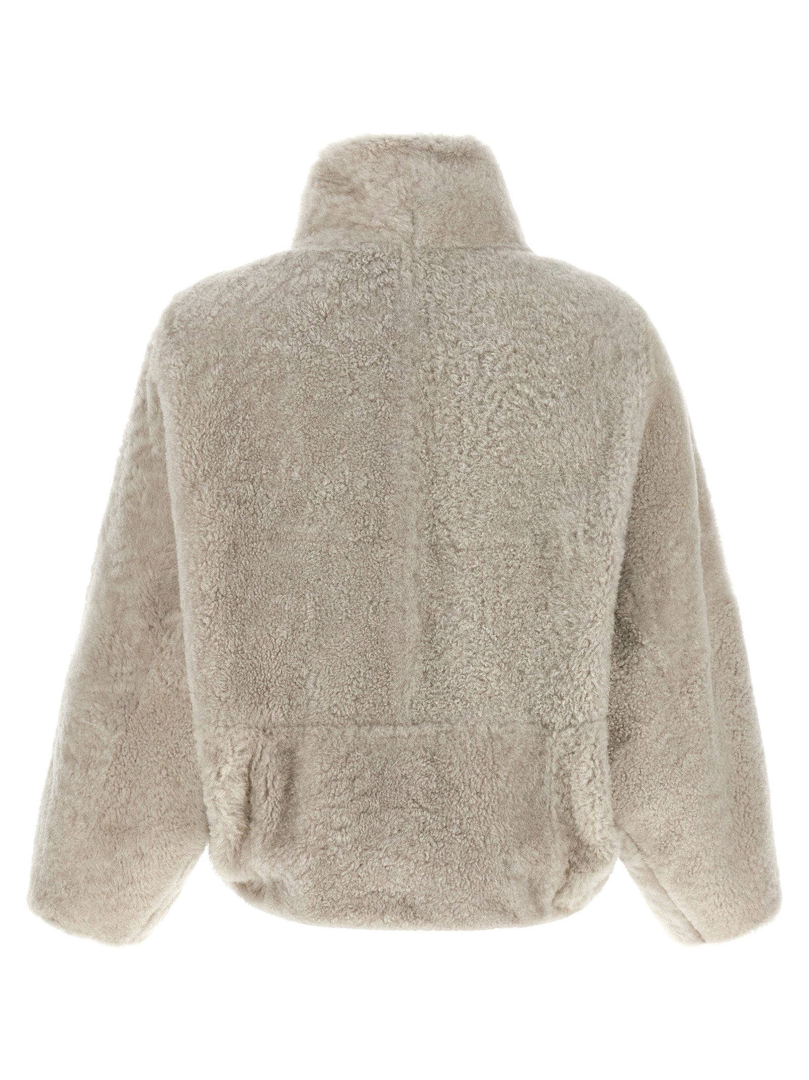 Brunello Cucinelli Beige Lammleder Jacke in voller Länge