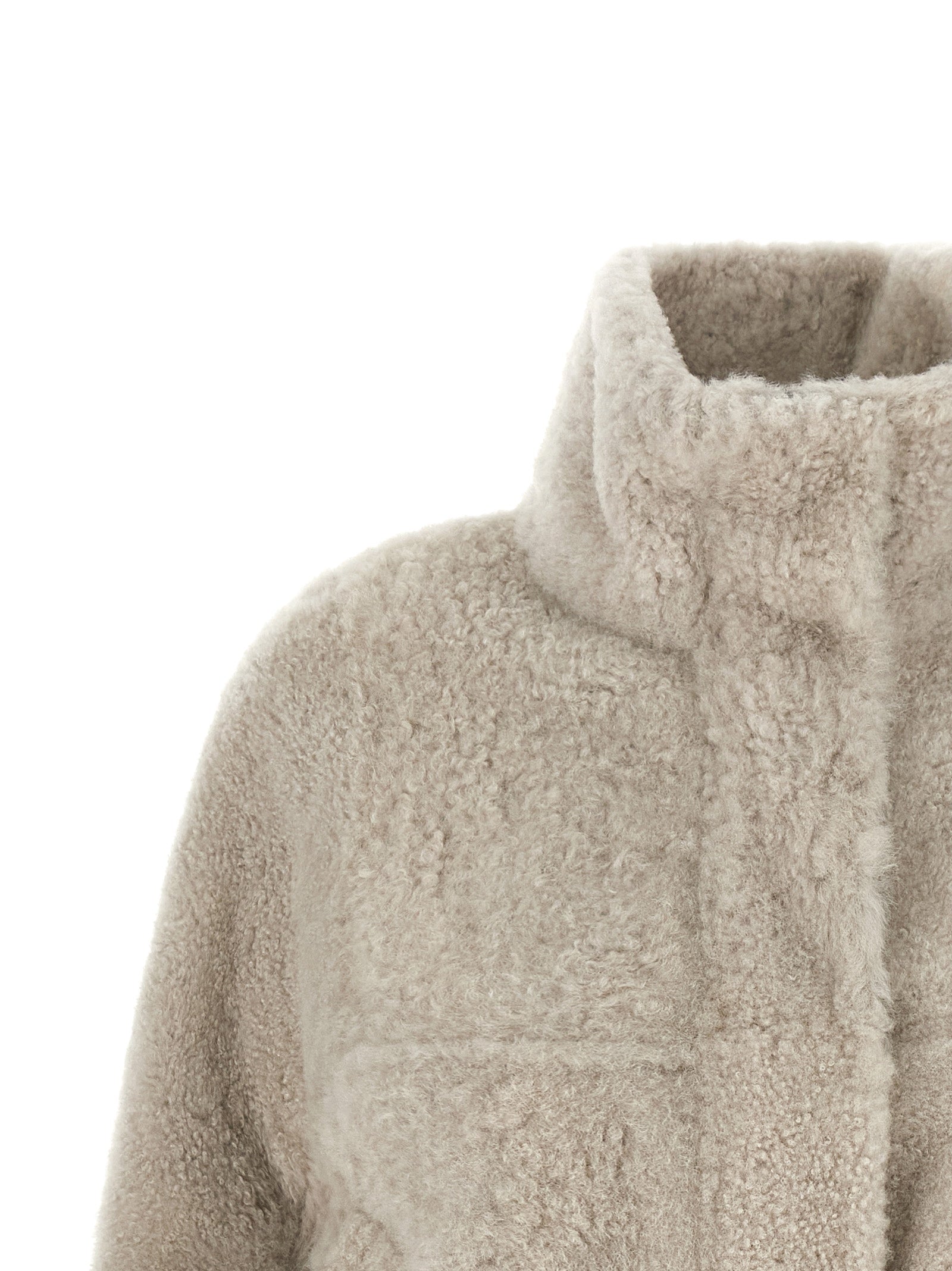 Brunello Cucinelli Beige Lammleder Jacke in voller Länge