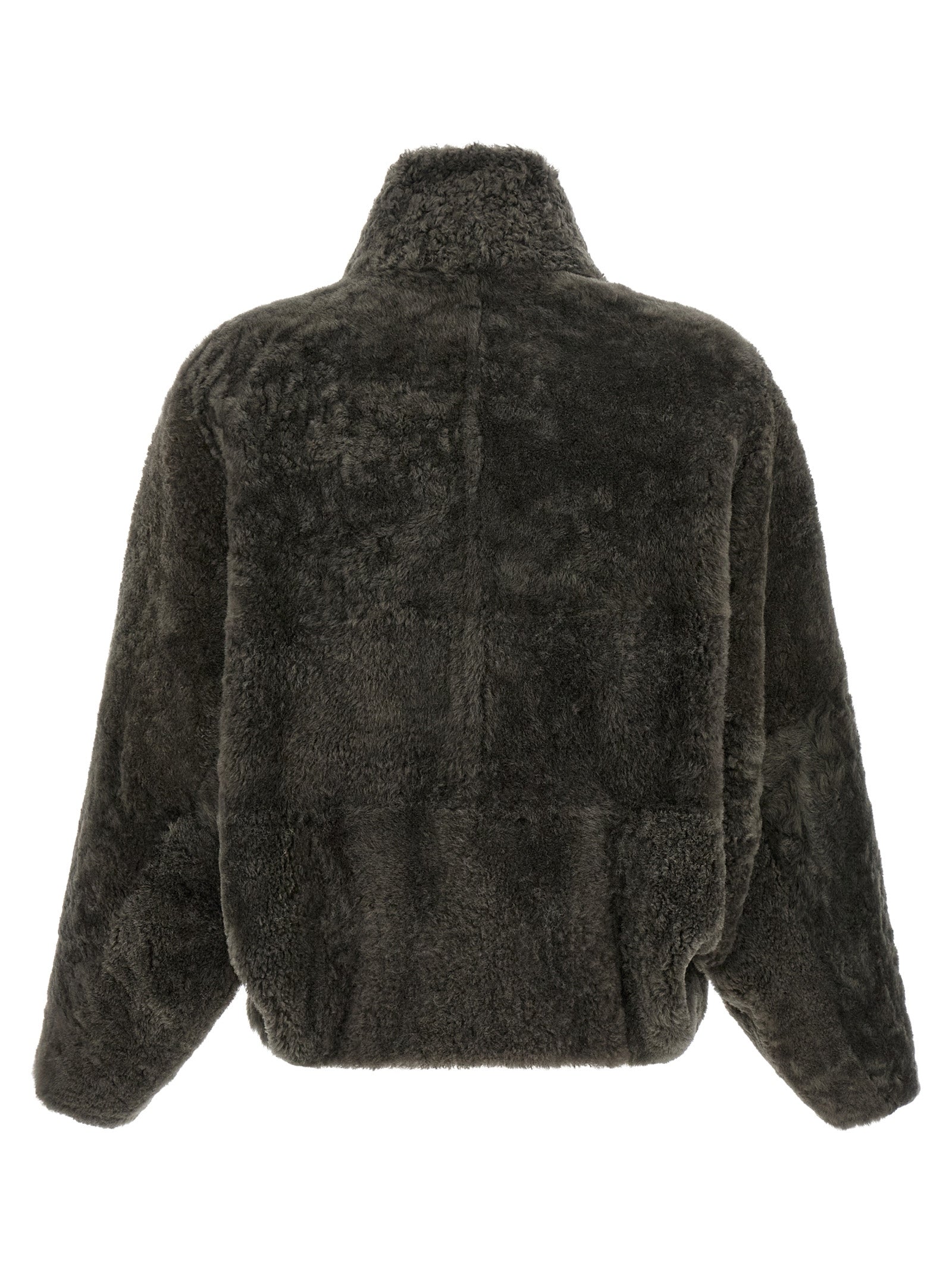 Brunello Cucinelli Graue Lammleder-Jacke in voller Länge