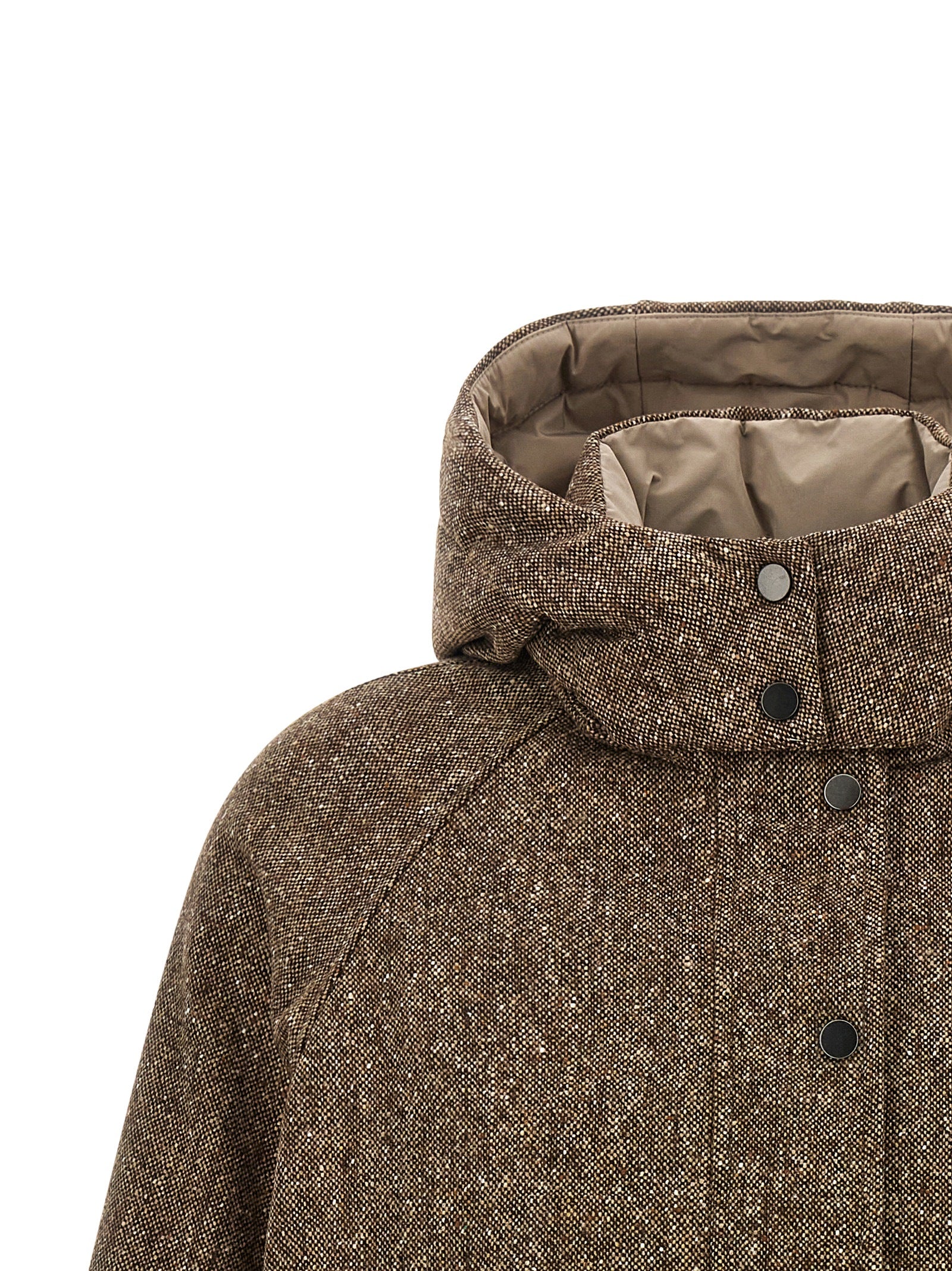 Brunello Cucinelli Brauner Mantel aus reiner Schurwolle