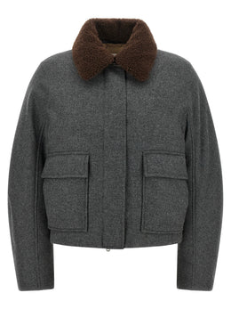 Brunello Cucinelli Grauer Virgin Wool Maxikleid