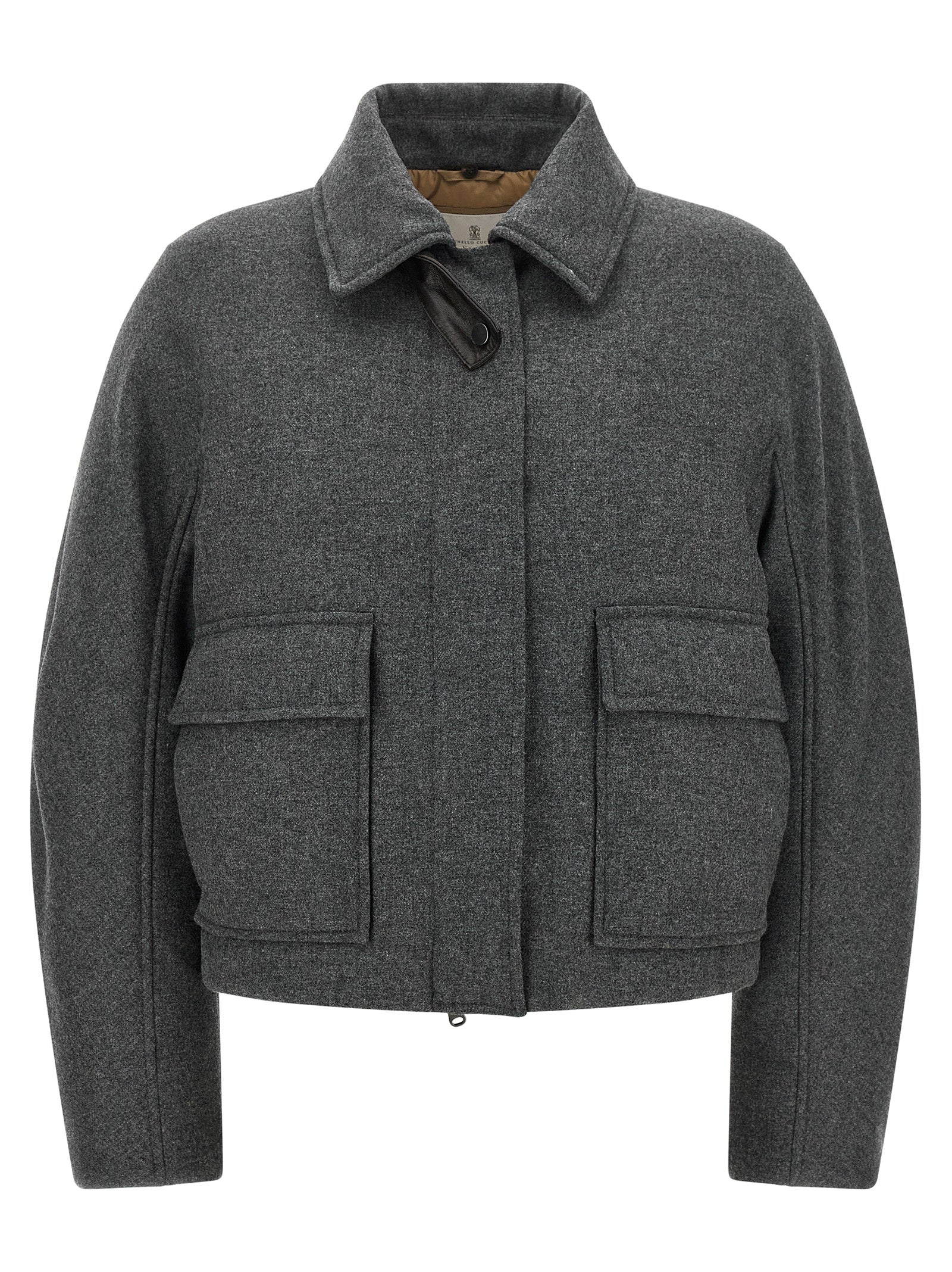 Brunello Cucinelli Grauer Virgin Wool Maxikleid