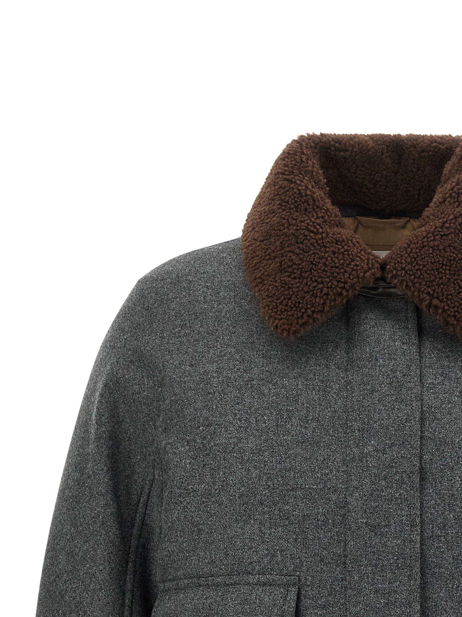 Brunello Cucinelli Grauer Virgin Wool Maxikleid