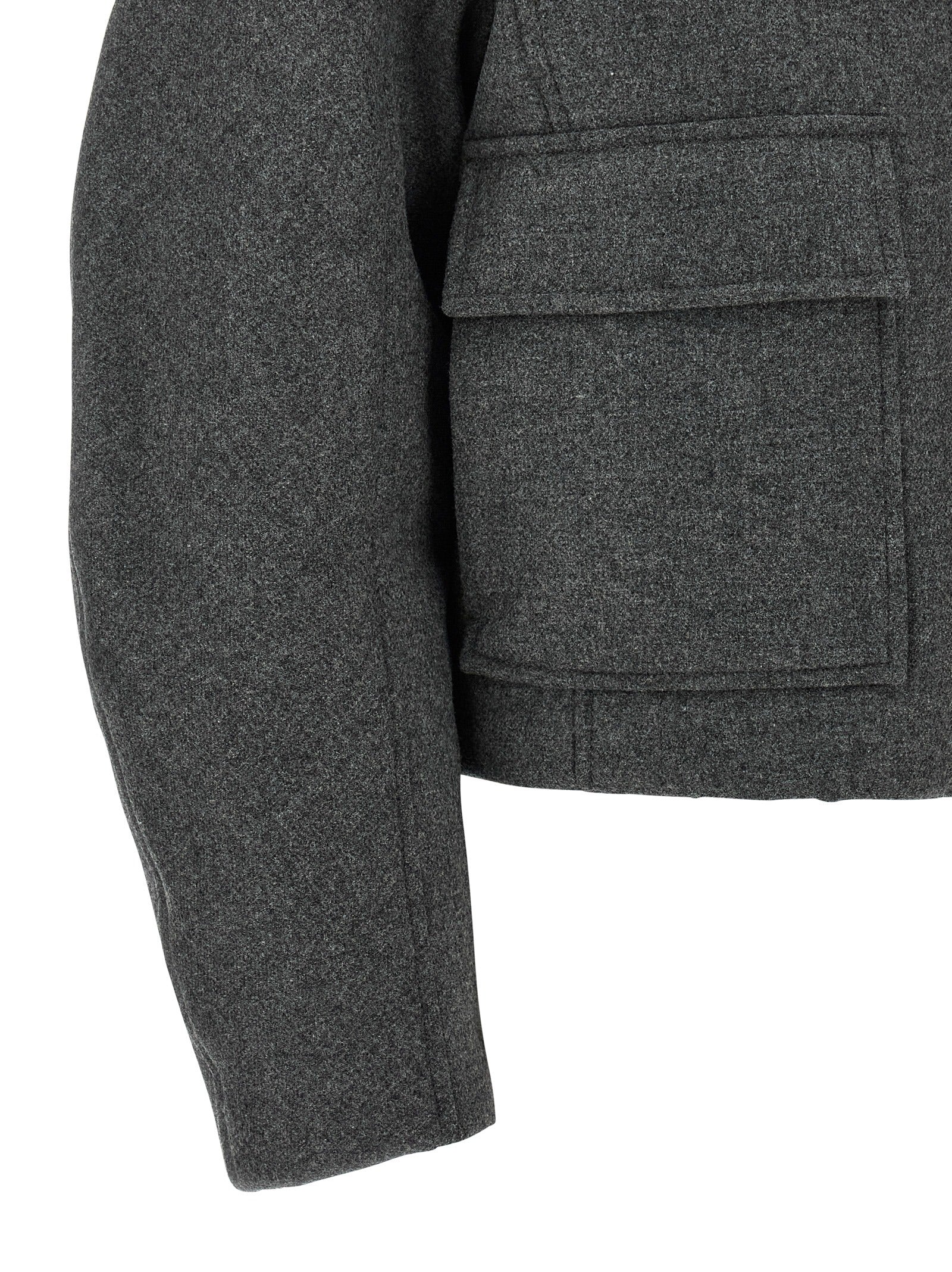 Brunello Cucinelli Grauer Virgin Wool Maxikleid