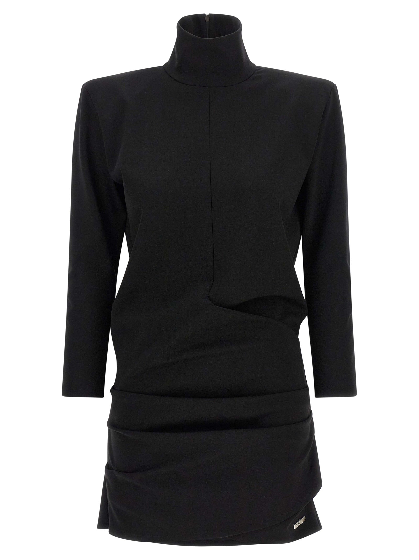 The Attico Schwarzes Viskose-Kurzkleid
