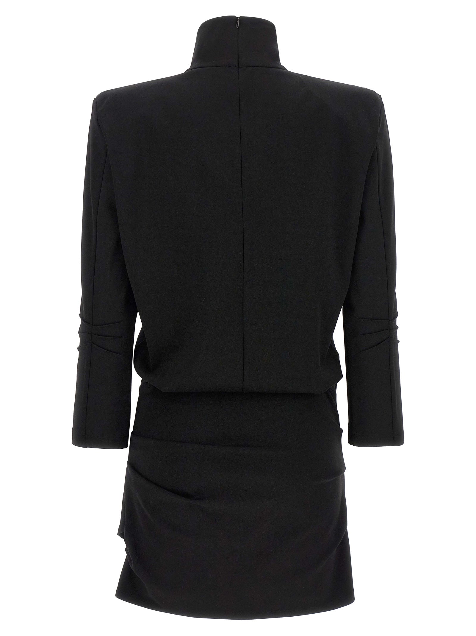 The Attico Schwarzes Viskose-Kurzkleid