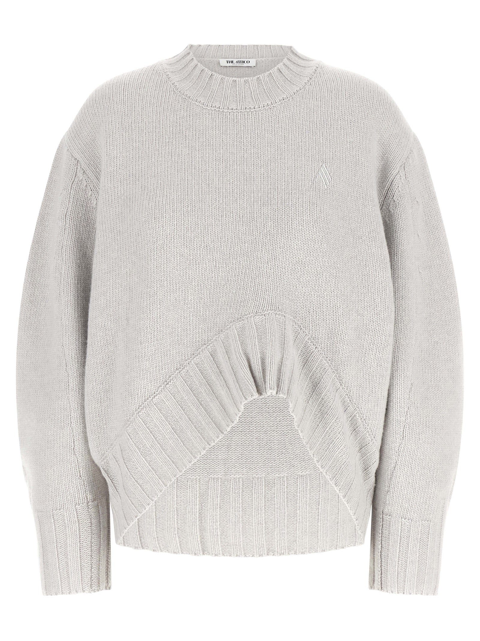 The Attico Grauer Cardigan aus reiner Schurwolle