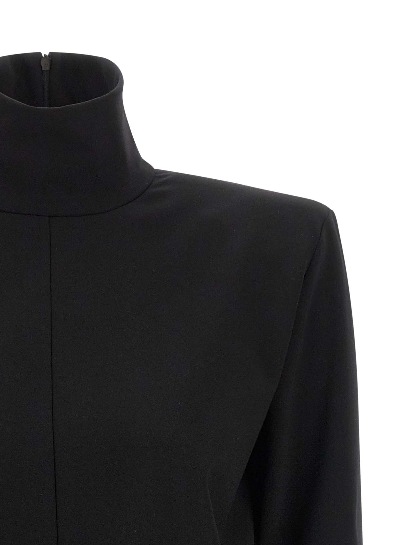 The Attico Schwarzes Viskose-Kurzkleid