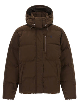 Polo Ralph Lauren Braune Polyester-Jacke in voller Länge