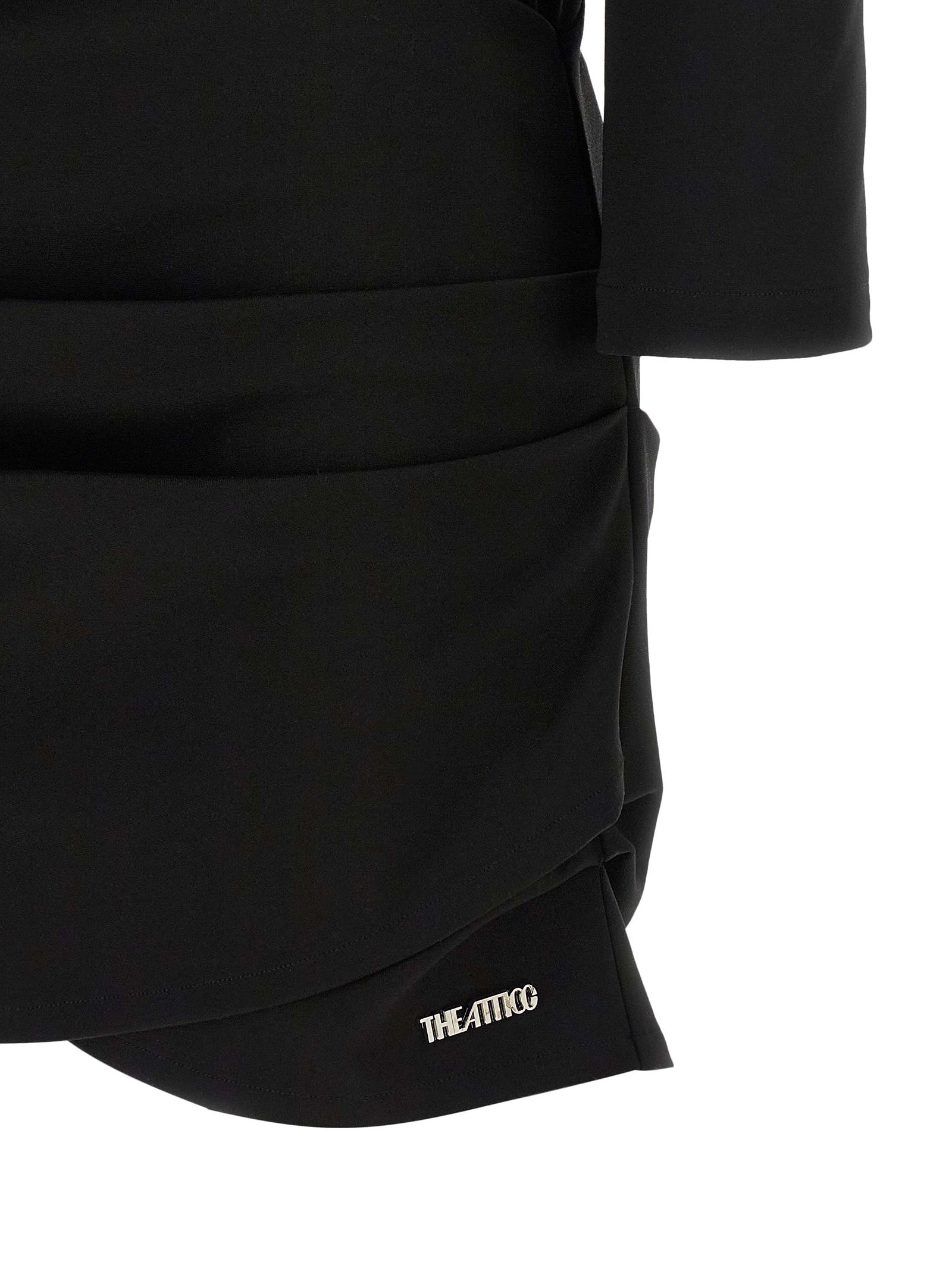 The Attico Schwarzes Viskose-Kurzkleid