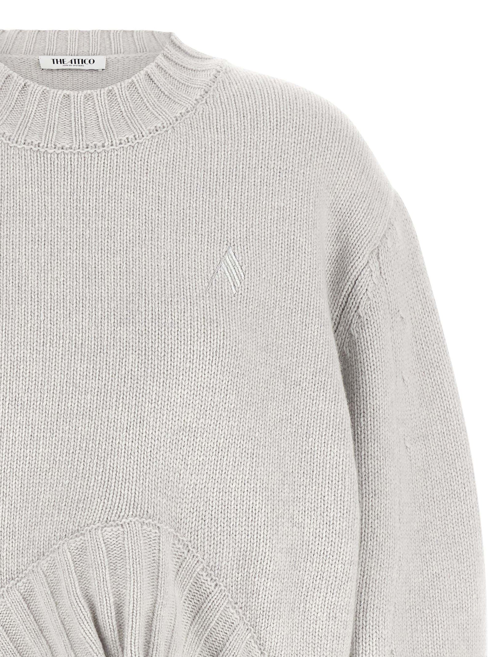 The Attico Grauer Cardigan aus reiner Schurwolle