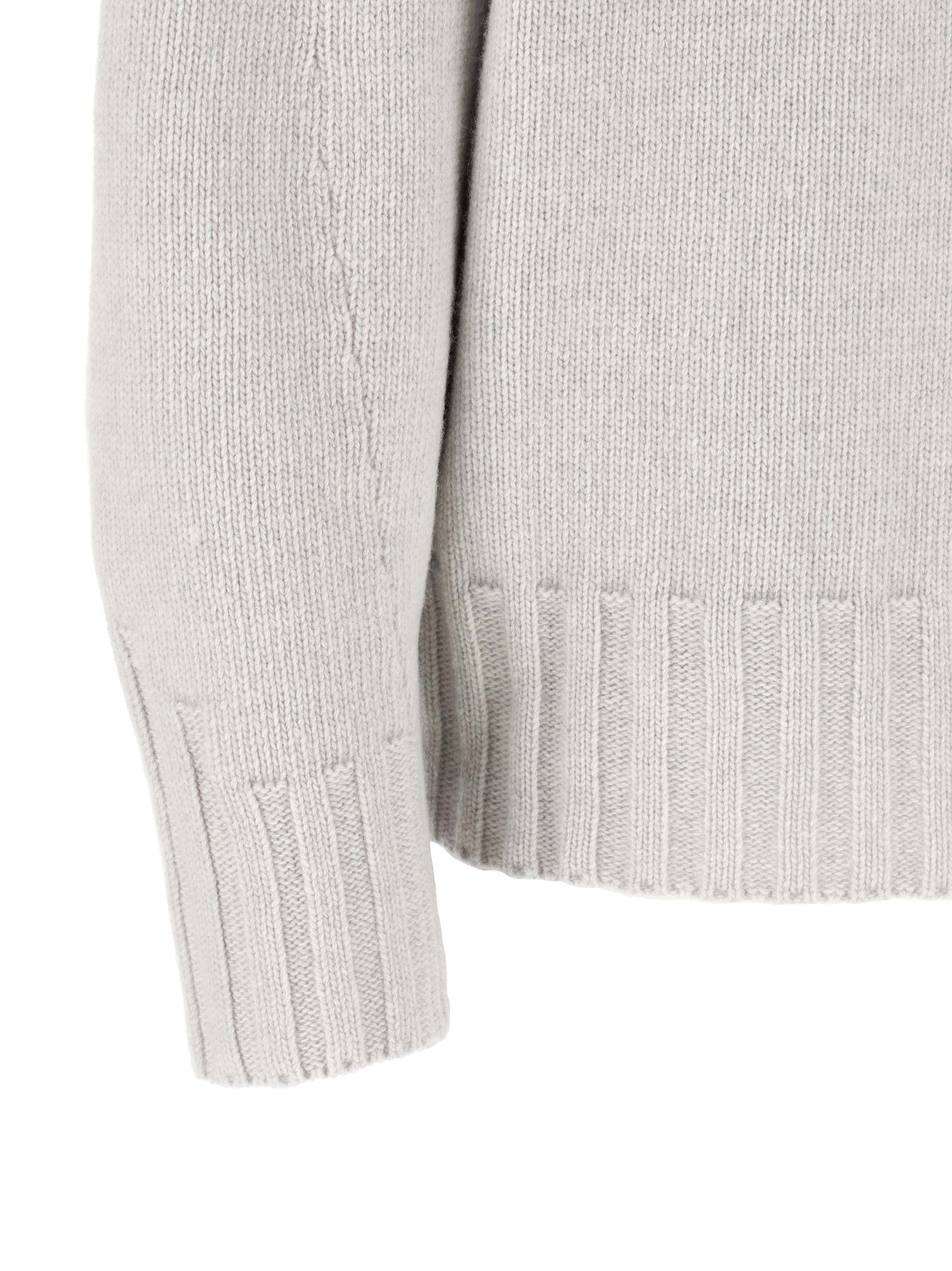 The Attico Grauer Cardigan aus reiner Schurwolle
