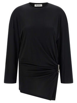 The Attico Schwarzes Viskose-Kurzkleid