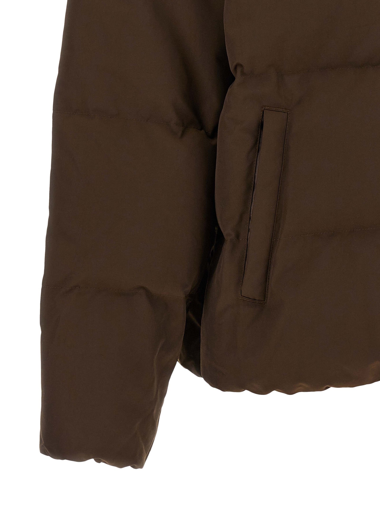Polo Ralph Lauren Braune Polyester-Jacke in voller Länge