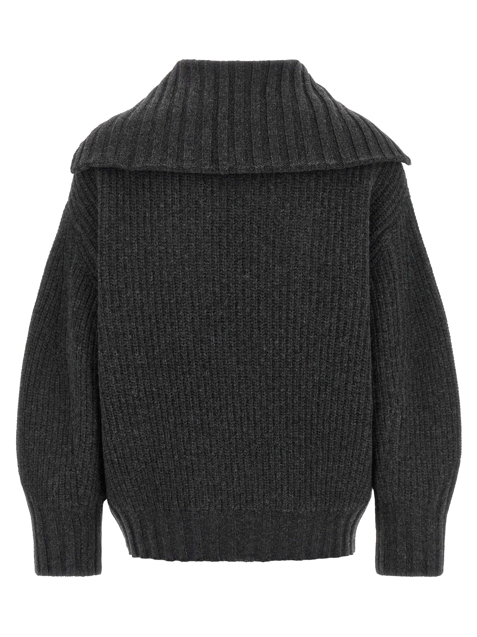 The Attico Grauer Cardigan aus reiner Schurwolle