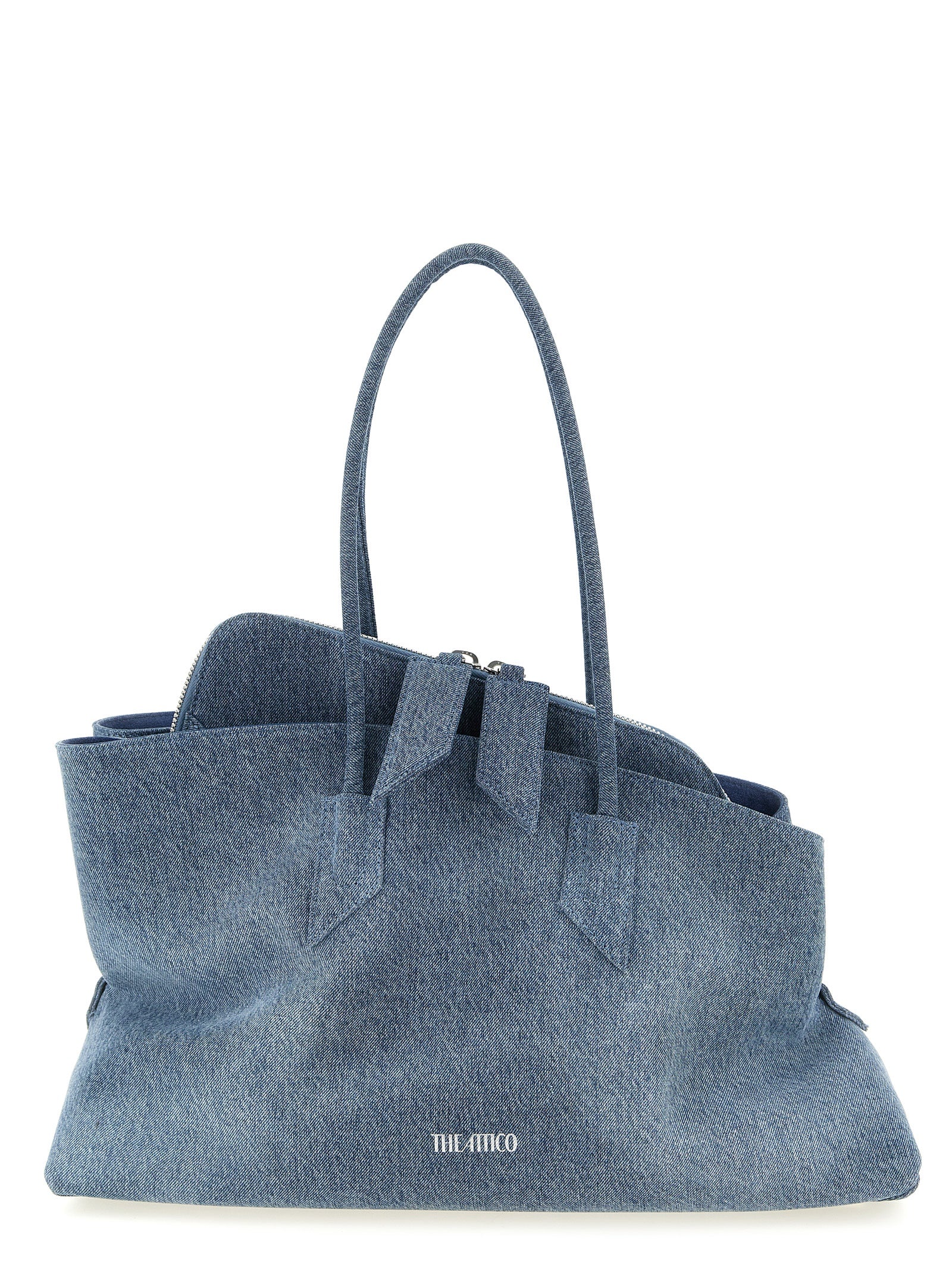 The Attico Blaue Baumwoll-Umhängetasche
