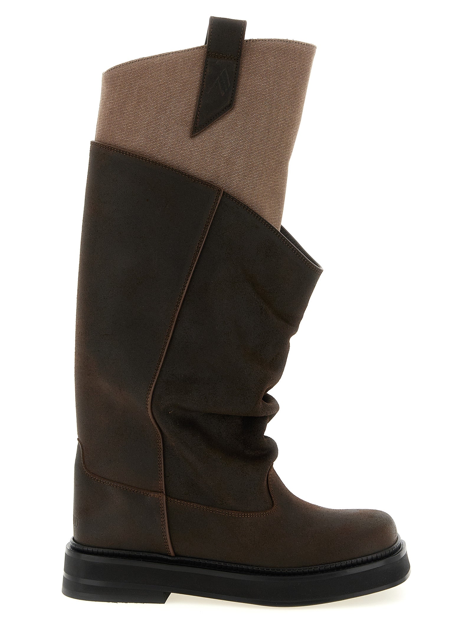 The Attico Braune Kalbsleder Bos Taurus Overknee-Stiefel