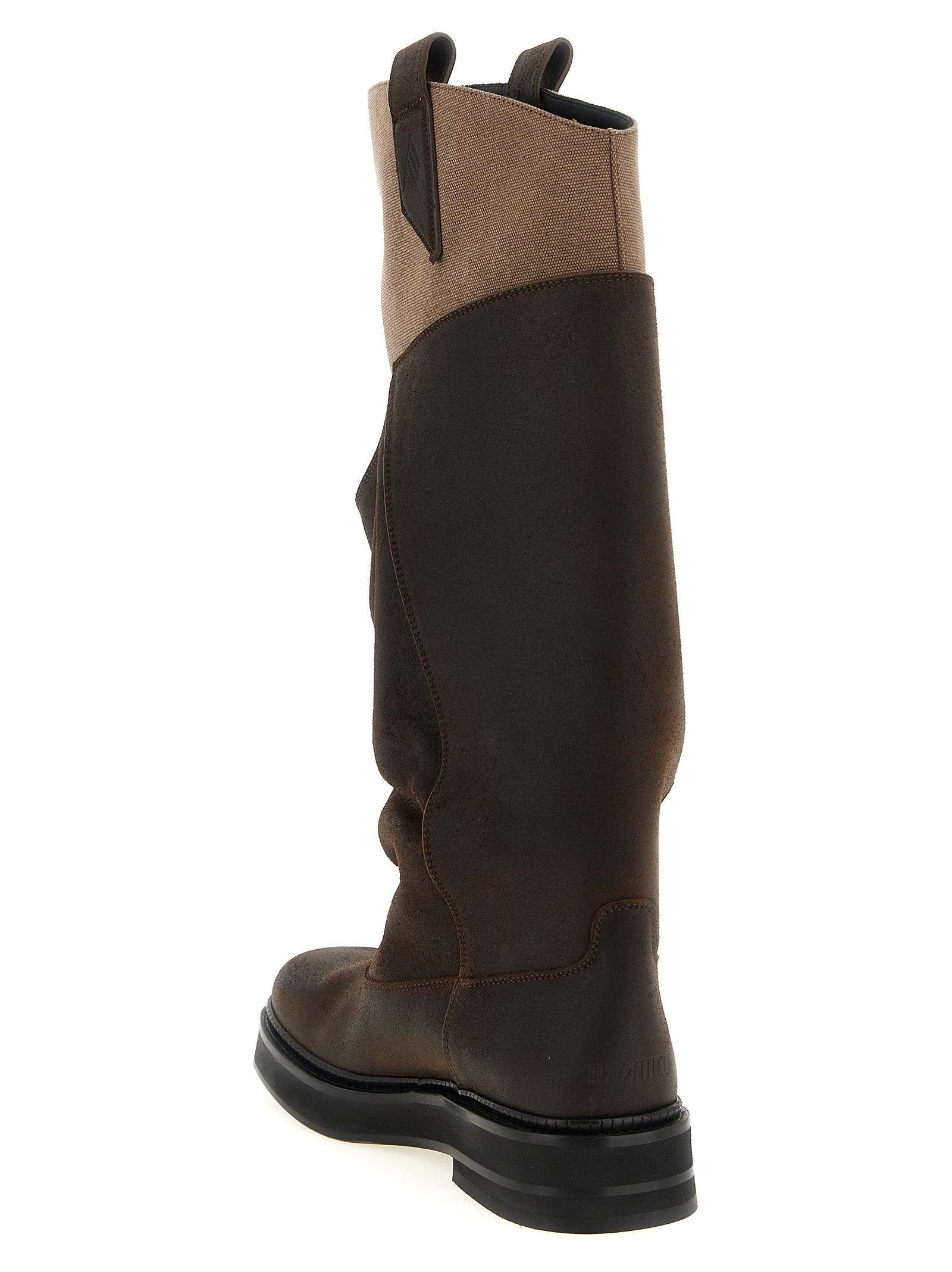 The Attico Braune Kalbsleder Bos Taurus Overknee-Stiefel