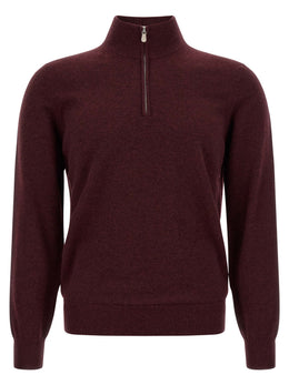 Brunello Cucinelli Kaschmir-Strickjacke in Bordeaux