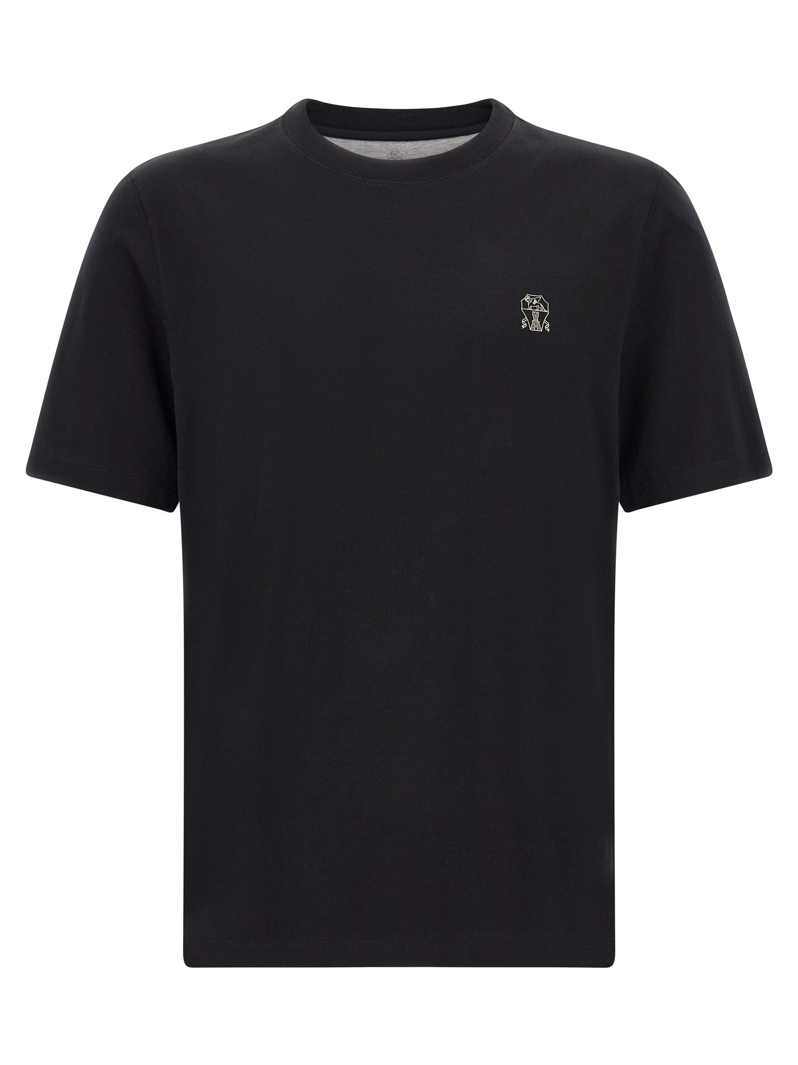 Brunello Cucinelli Schwarzes Baumwoll-T-Shirt