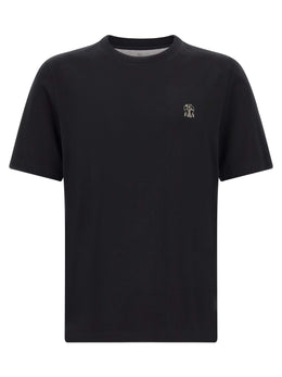 Brunello Cucinelli Schwarzes Baumwoll-T-Shirt