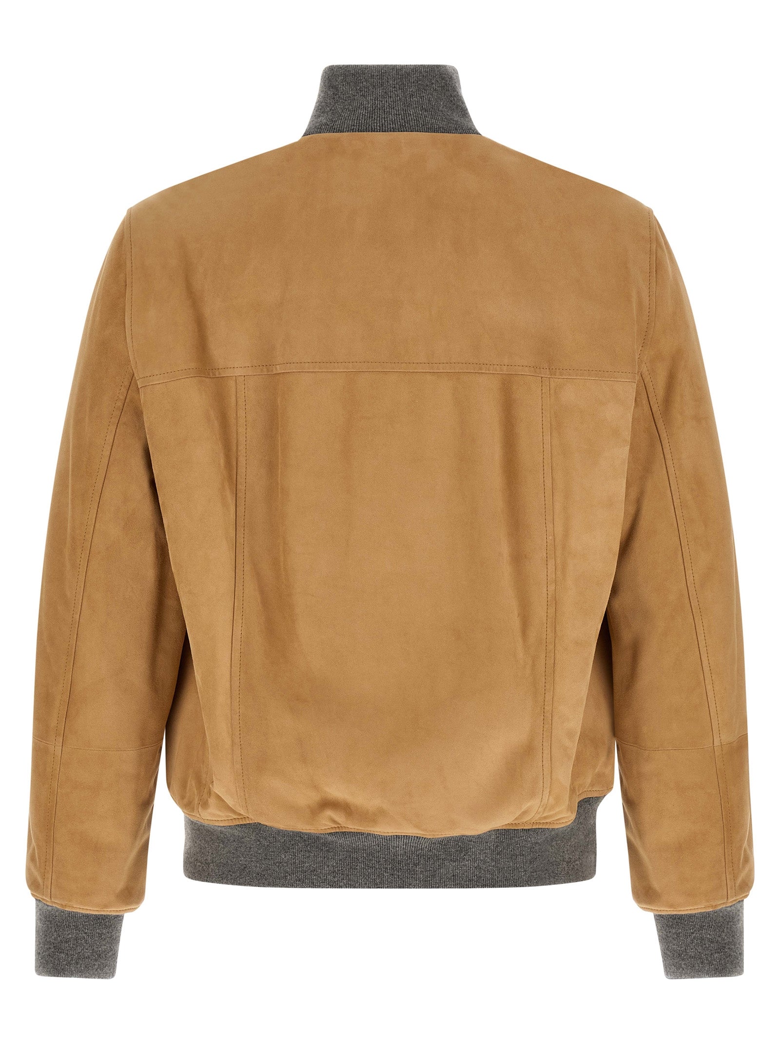 Brunello Cucinelli Beige Lammleder Lederjacke