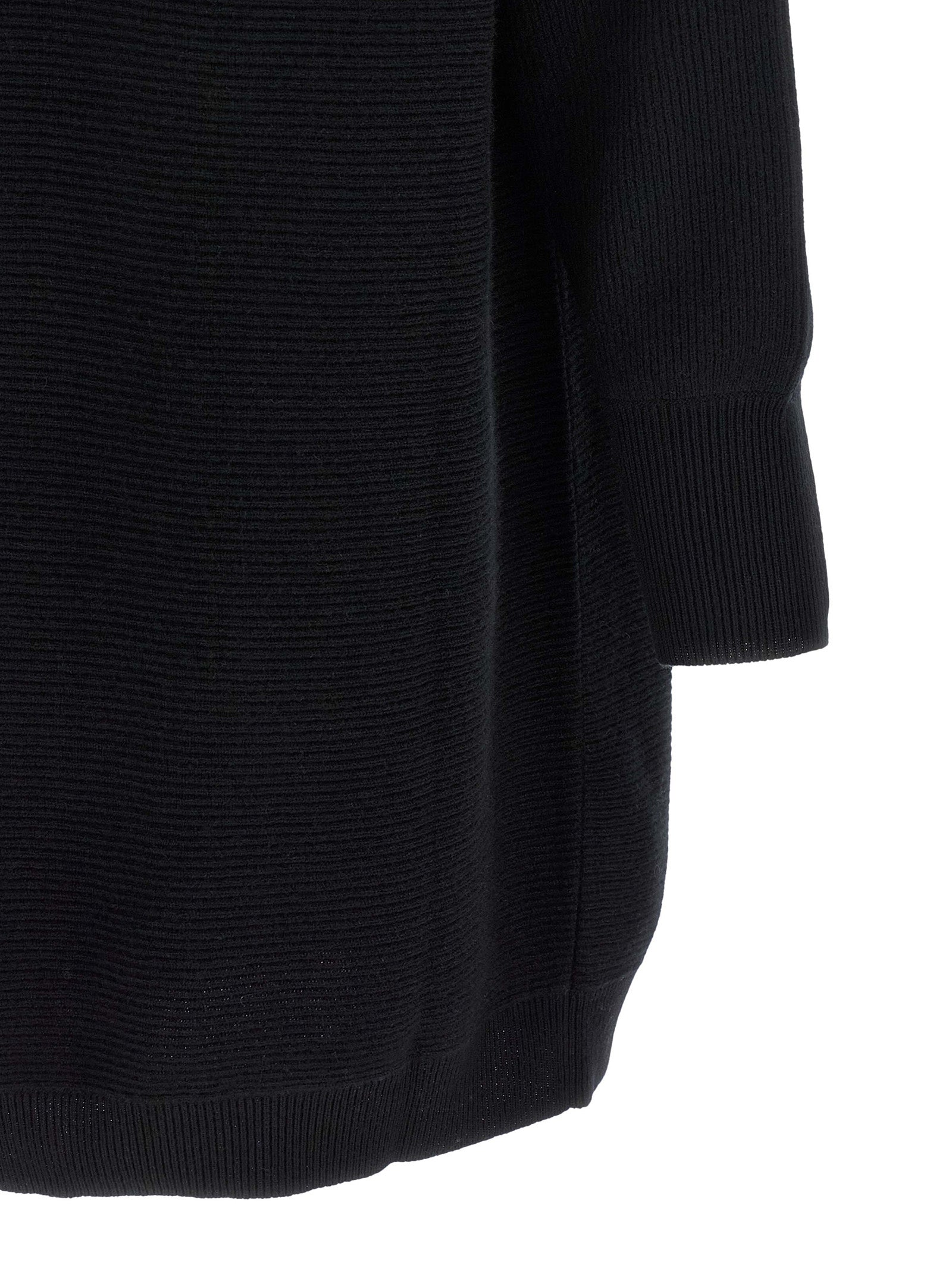 Brunello Cucinelli Kurzes Kleid aus schwarzer Schurwolle