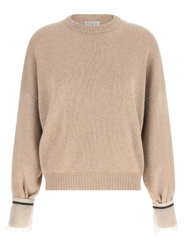 Brunello Cucinelli Beige Cashmere Cardigan