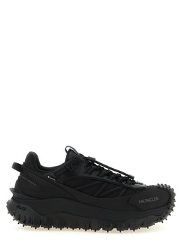 Moncler Schwarze Leder-Sneaker im Athletic-Stil