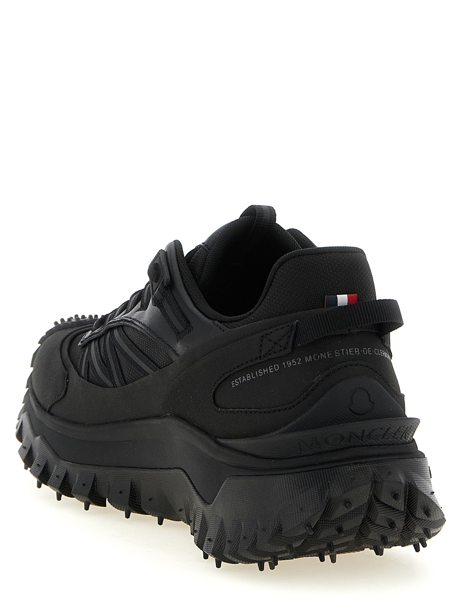 Moncler Schwarze Leder-Sneaker im Athletic-Stil