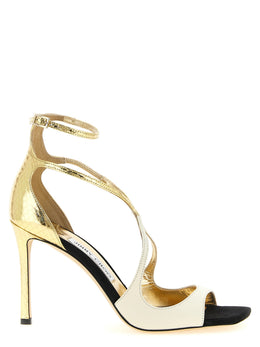 Jimmy Choo Mehrfarbige Ledersandalen mit Stilettoabsatz