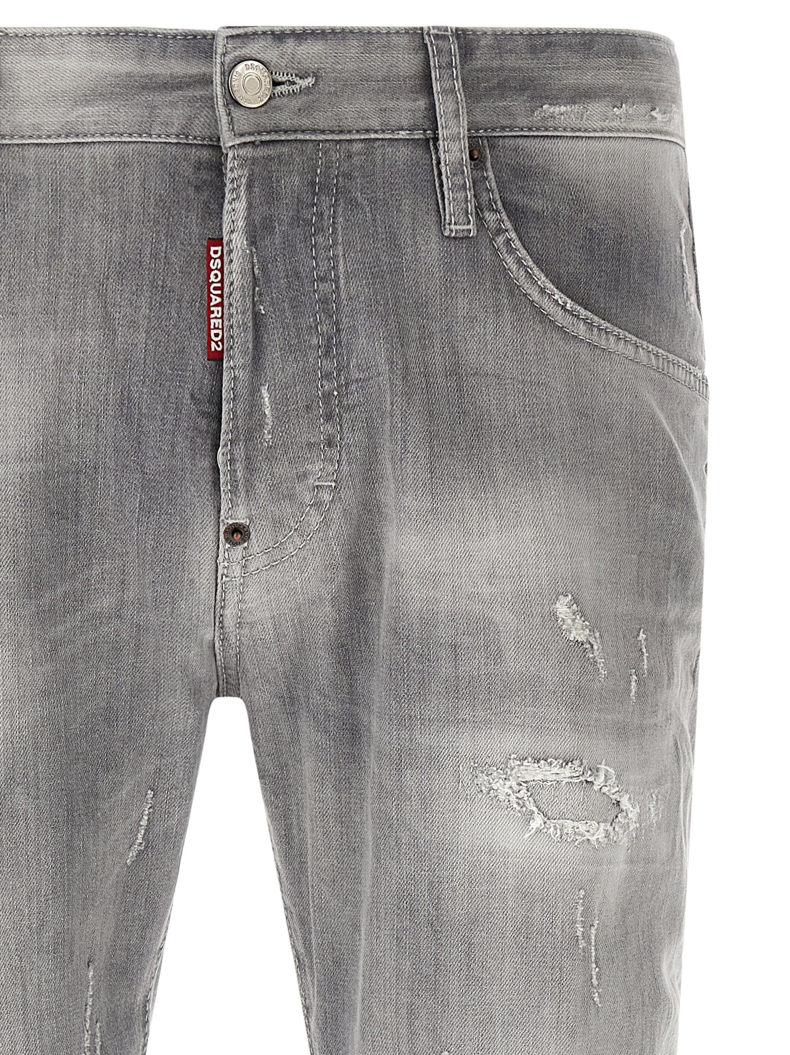 Dsquared² Graue Baumwoll-Jeans mit schmal zulaufendem Bein