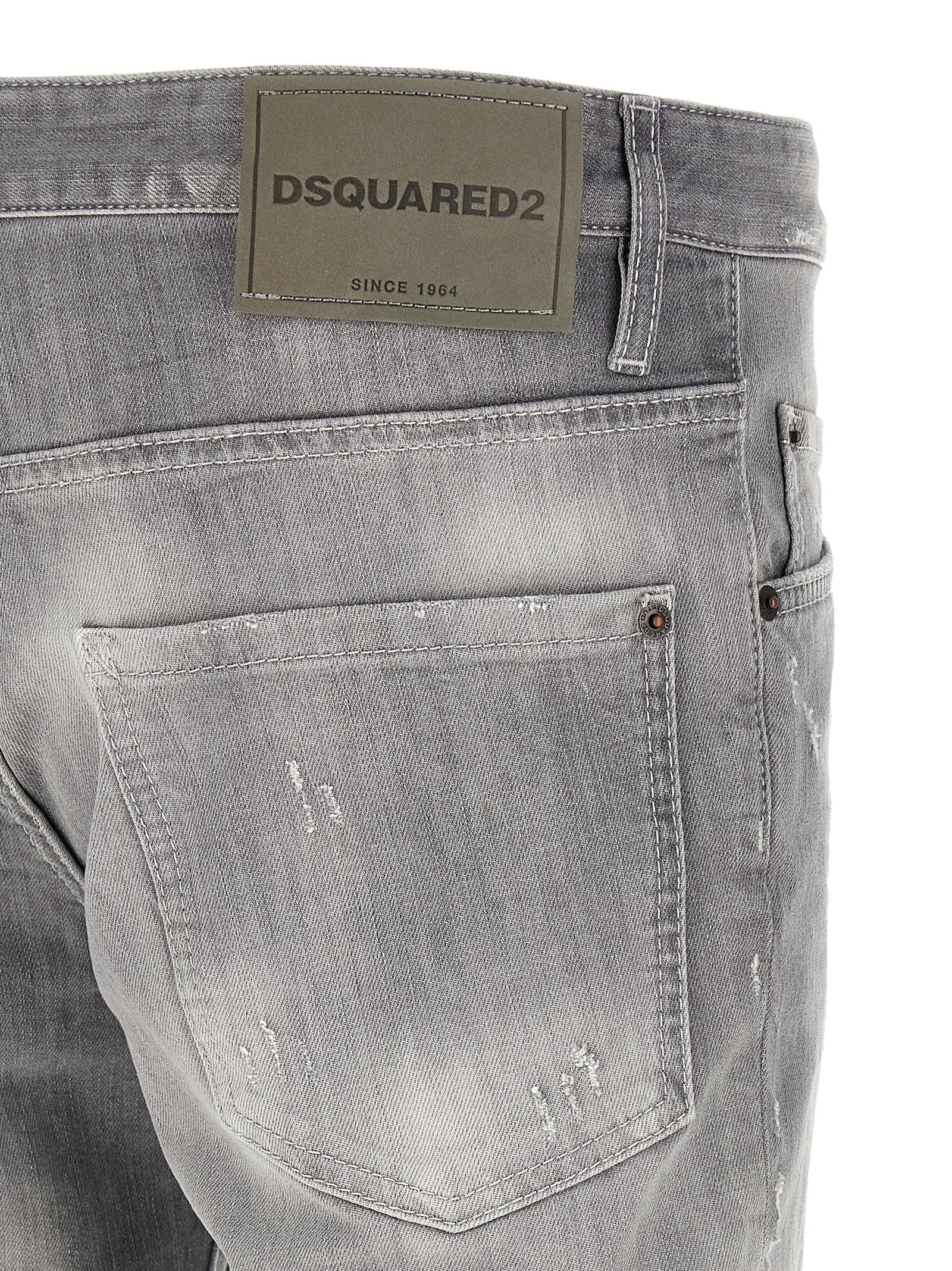 Dsquared² Graue Baumwoll-Jeans mit schmal zulaufendem Bein