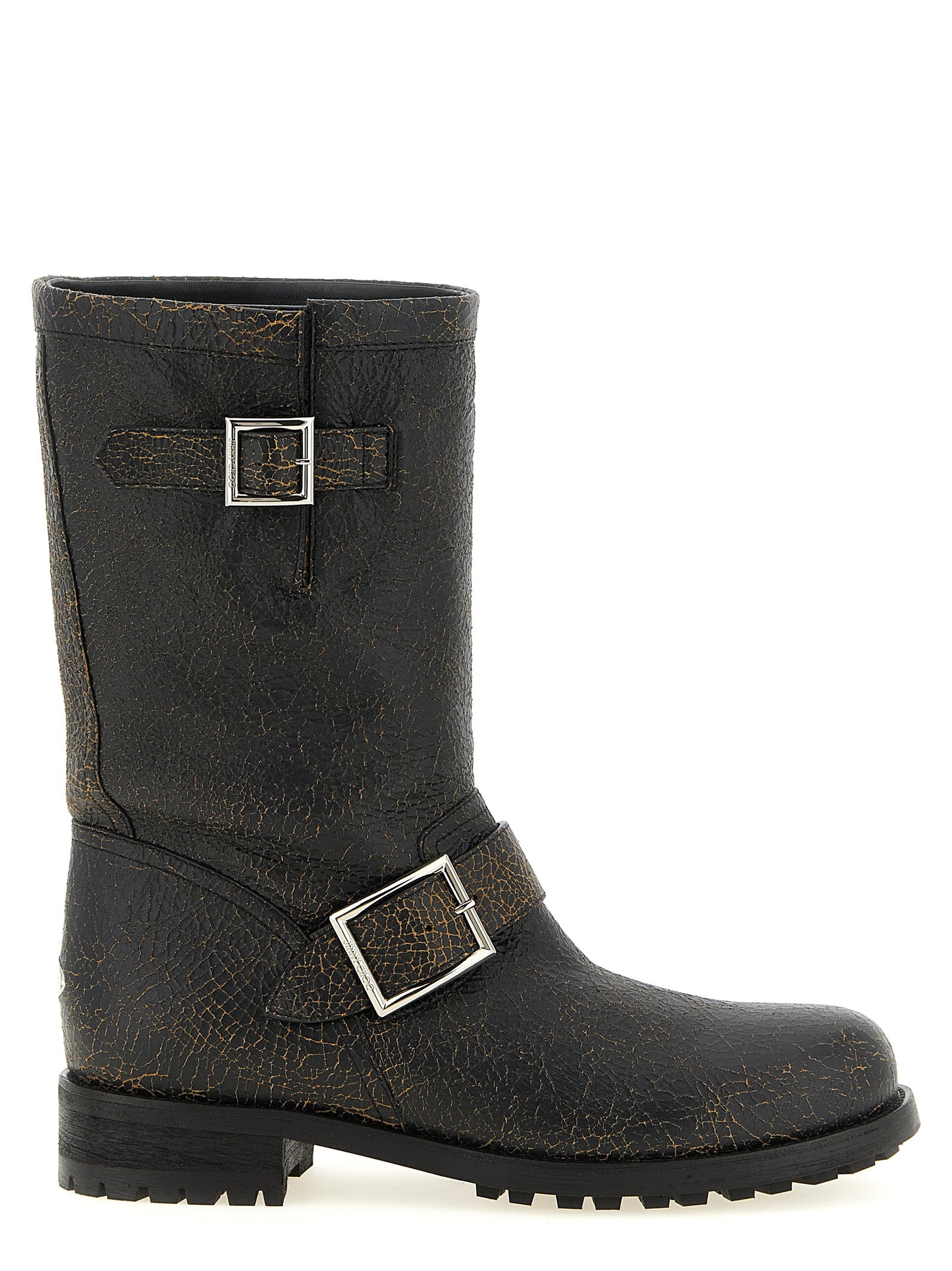 Jimmy Choo Schwarze Leder-Stiefeletten