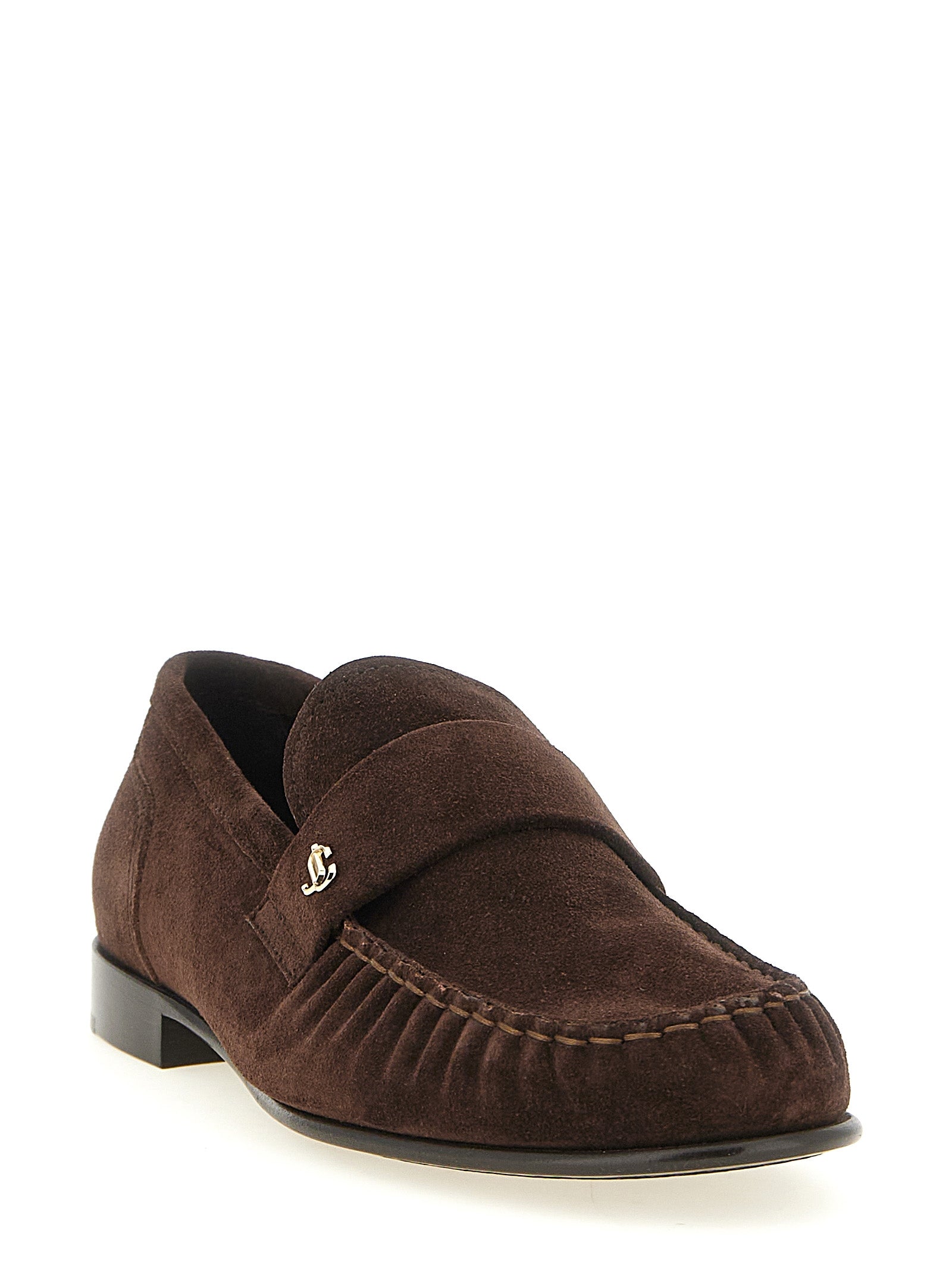 Jimmy Choo Braune Loafer aus Leder zum Hineinschlüpfen