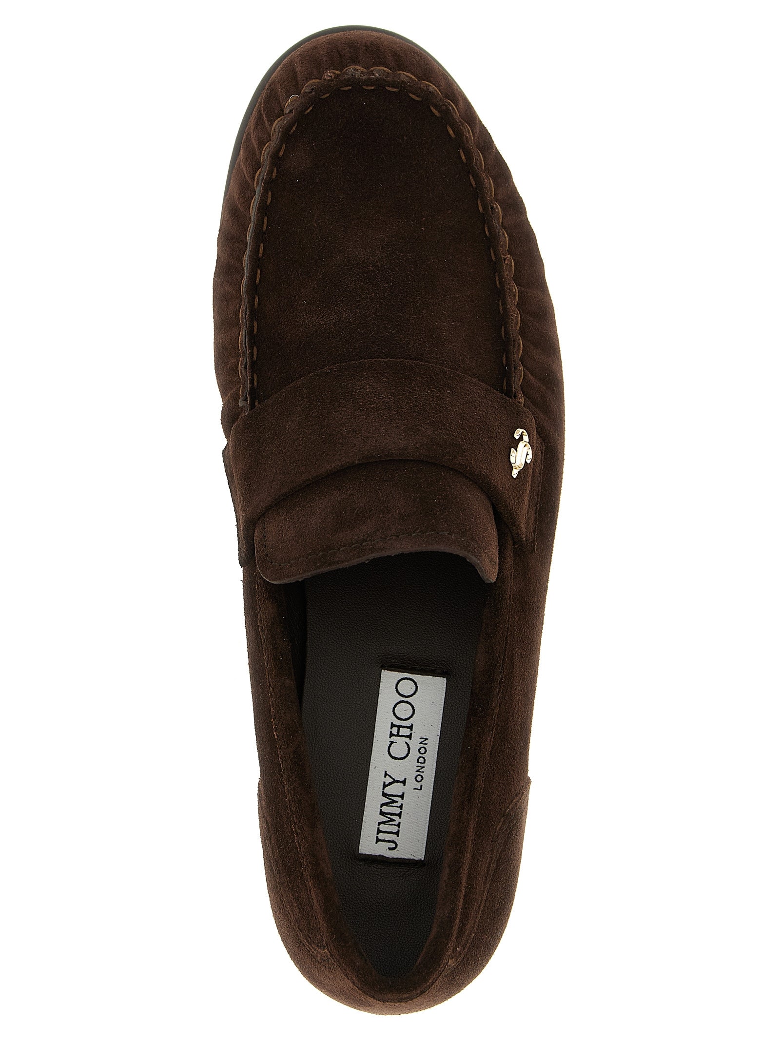 Jimmy Choo Braune Loafer aus Leder zum Hineinschlüpfen