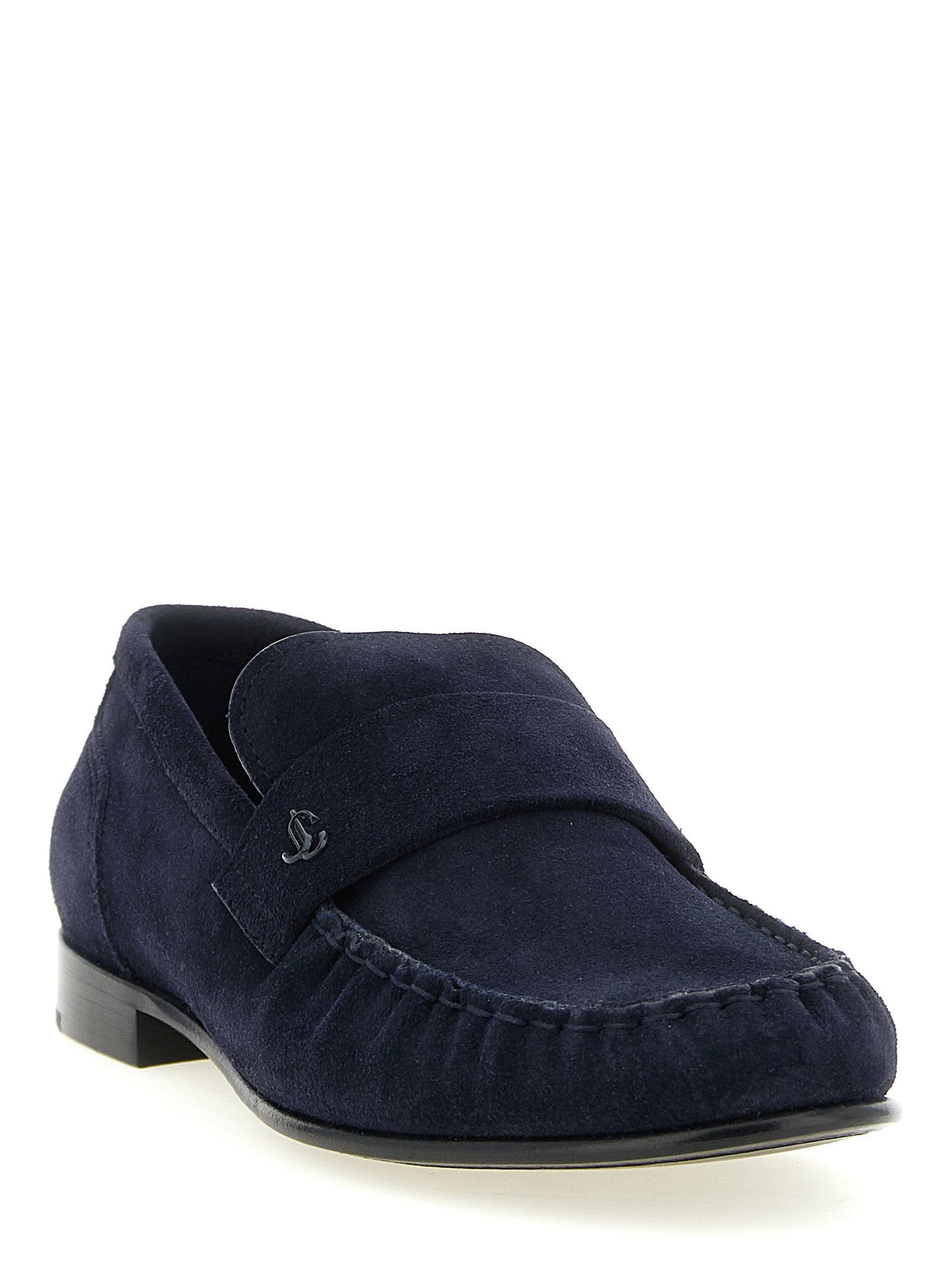 Jimmy Choo Blaue Loafer aus Leder zum Hineinschlüpfen
